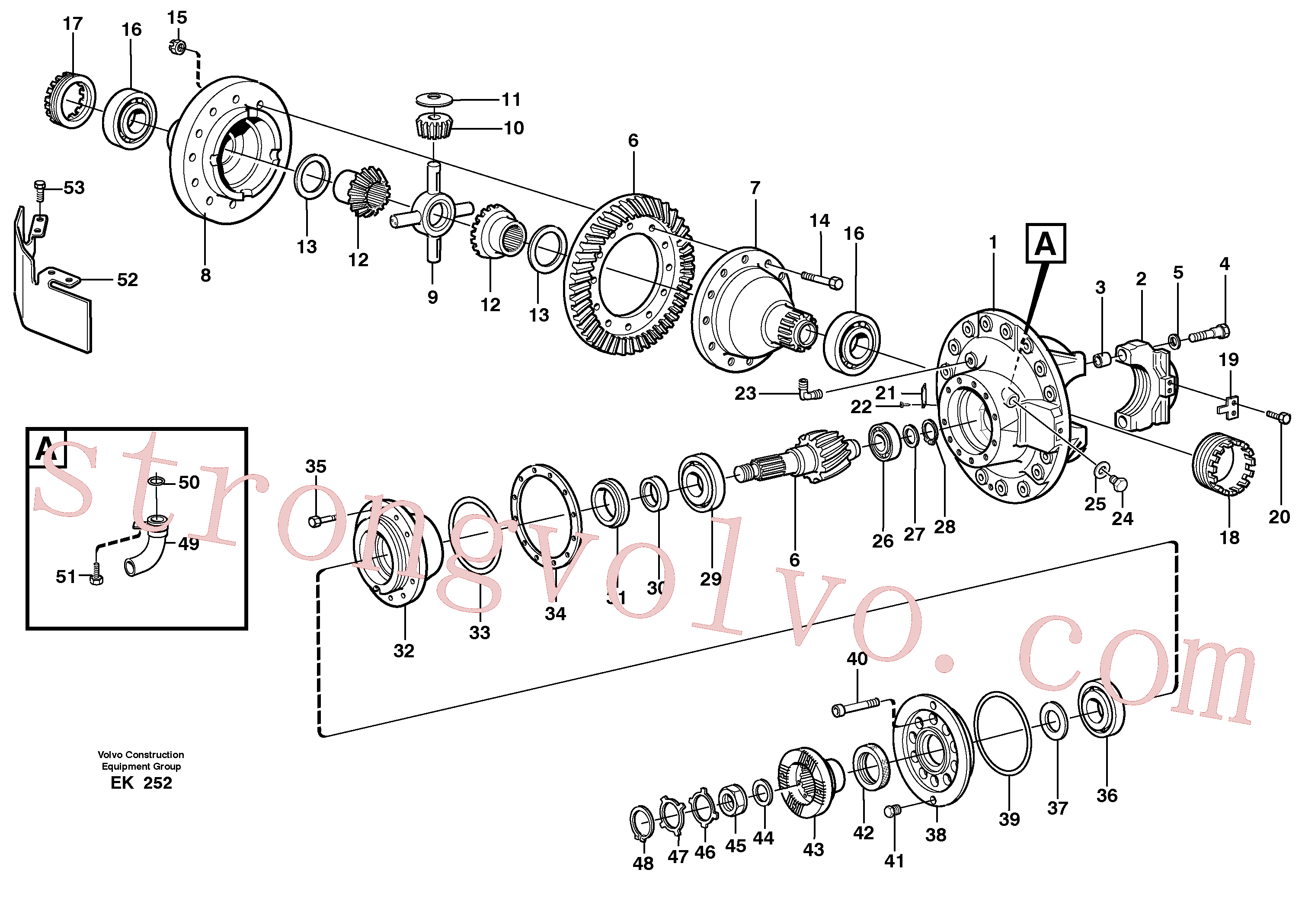 VOE1523624 Volvo Transmissão final, traseira(EK252 Montagem)
