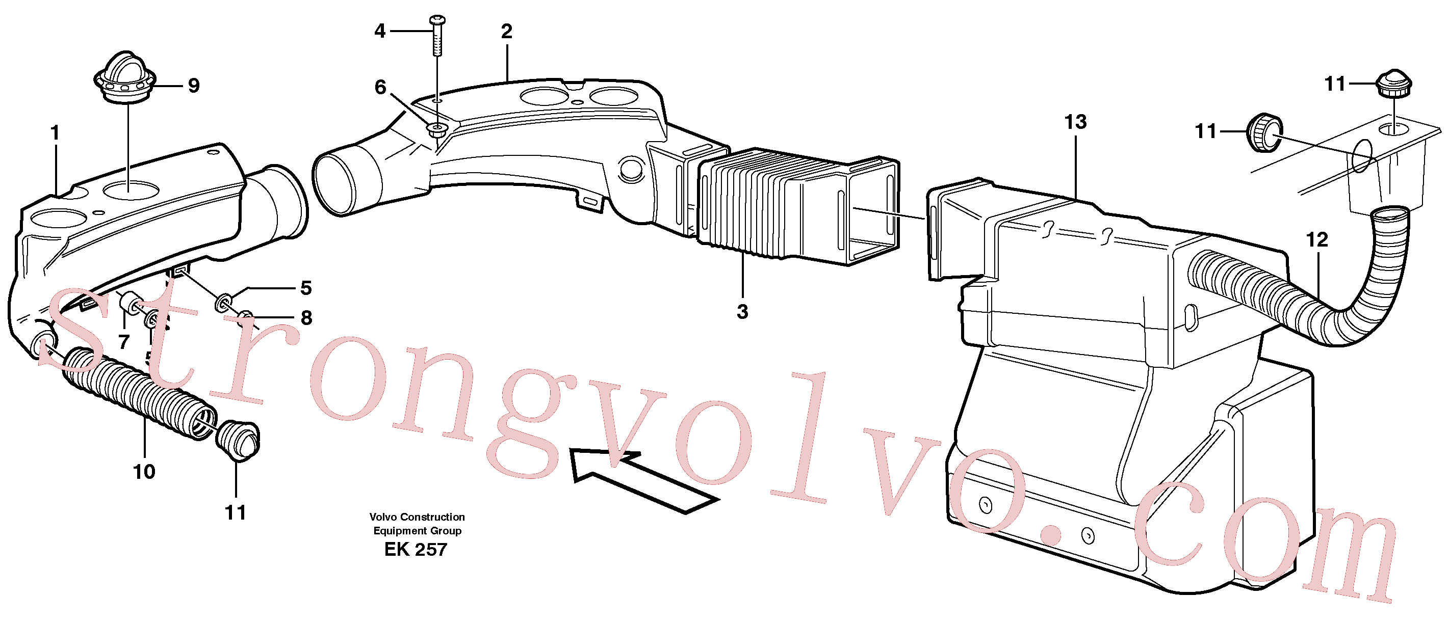 VOE14572489 Volvo Condutas de ar(EK257 Montagem)