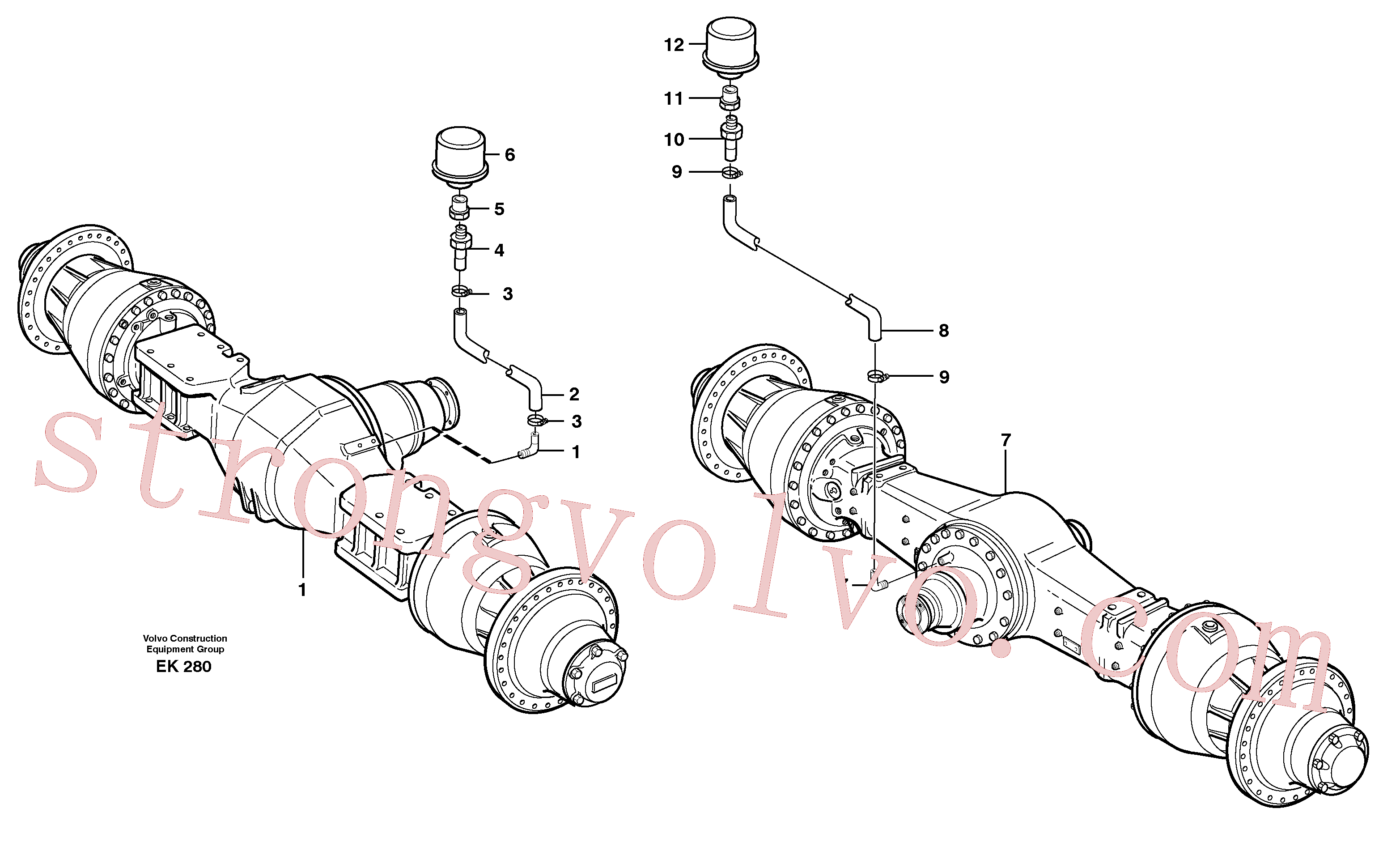 VOE11027418 Volvo Ventilação, veios planetários(EK280 Montagem)