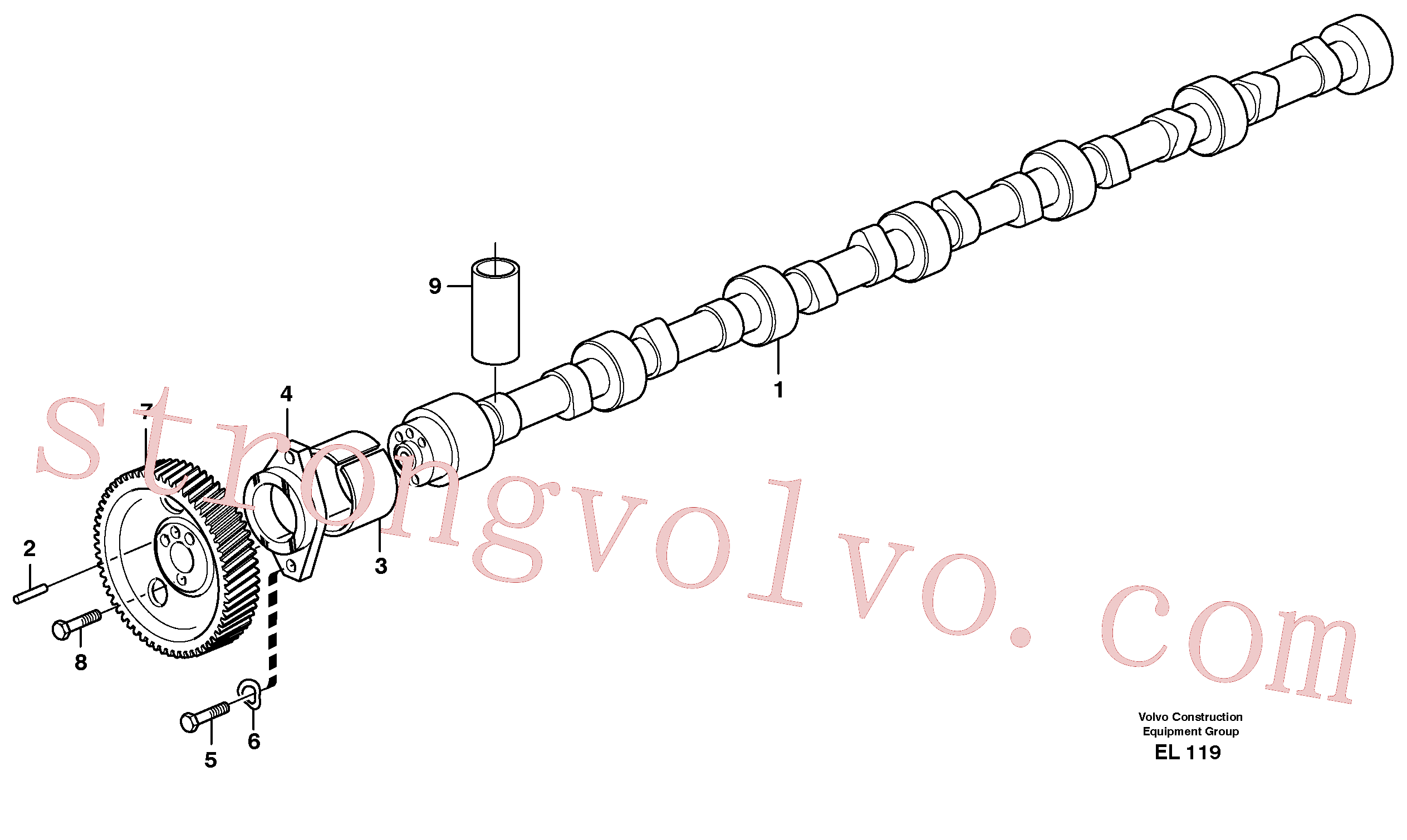 China Made VOE13940115 Parafuso Volvo Acessórios para escavadeira