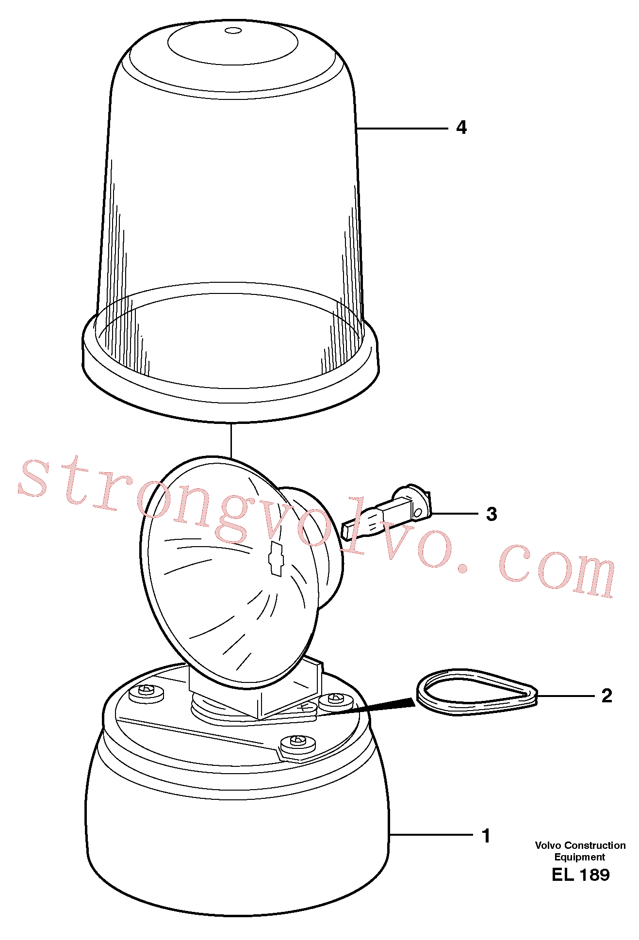 VOE943904 Volvo Farol rotativo.(EL189 Montagem)
