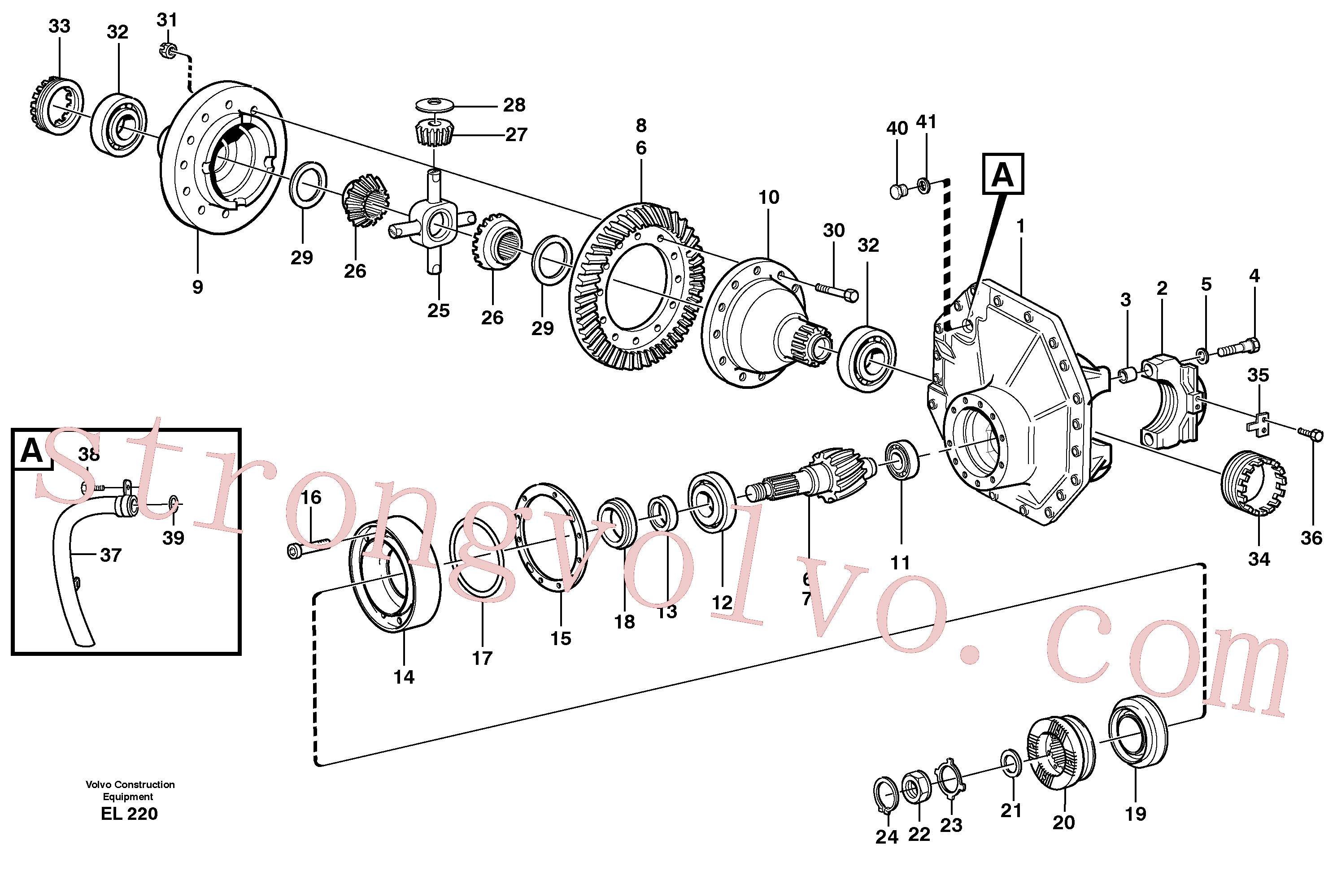 VOE1523624 Volvo Transmissão final, traseira(EL220 Montagem)