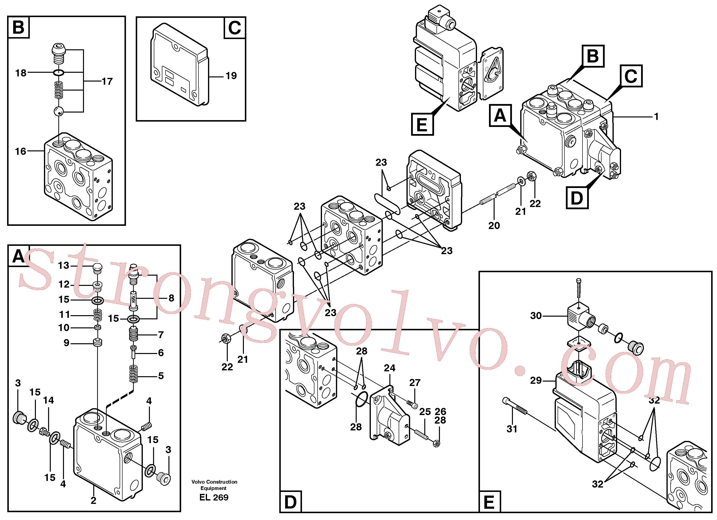VOE13962931 Volvo Válvula de alívio.(EL269 Montagem)