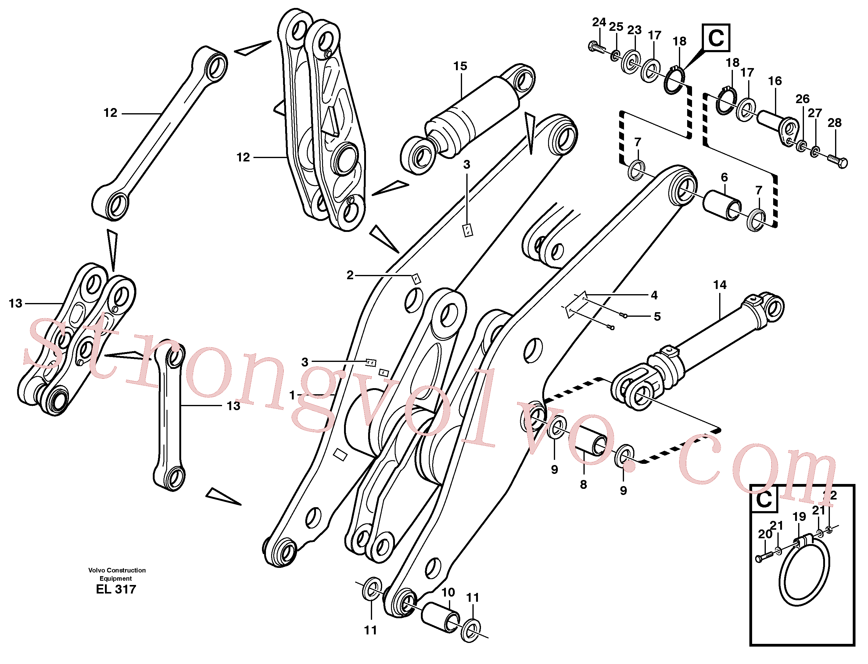 Volvo Acessórios para escavadeira VOE11093771 Bucha Acessórios