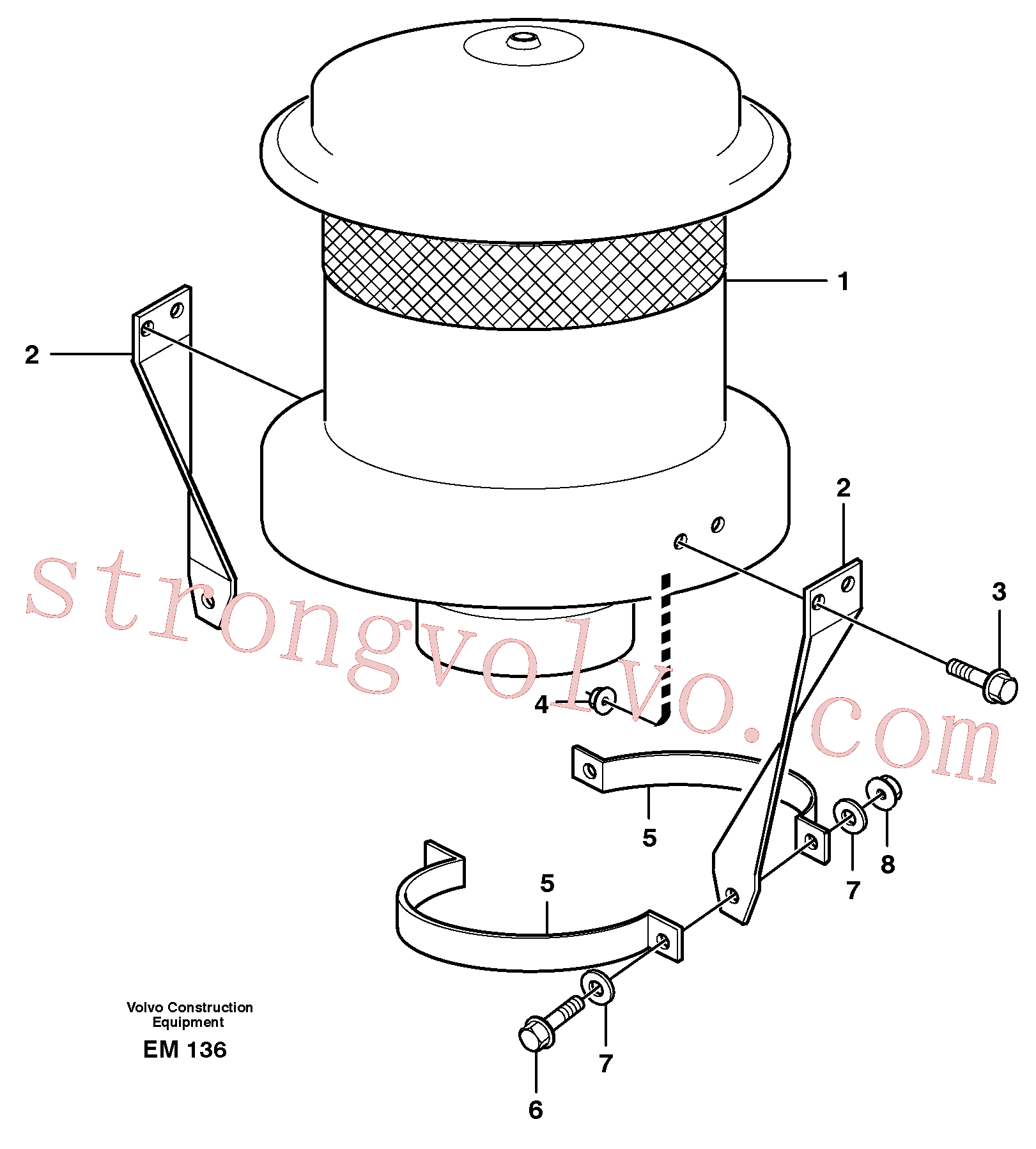 VOE13947542 Volvo Filtro de ar.(EM136 Montagem)