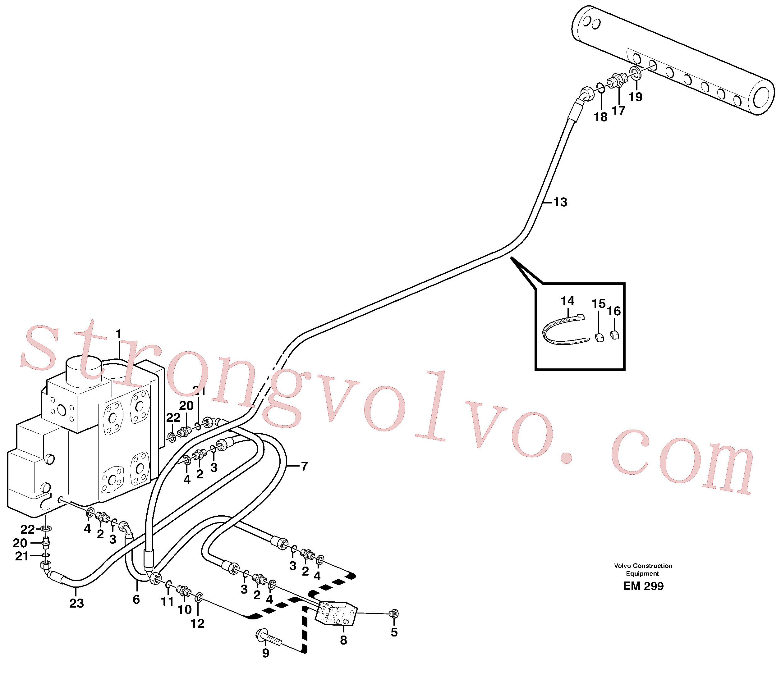 VOE11148958 Volvo Linha de drenagem - válvula de controlo(EM299 Montagem)