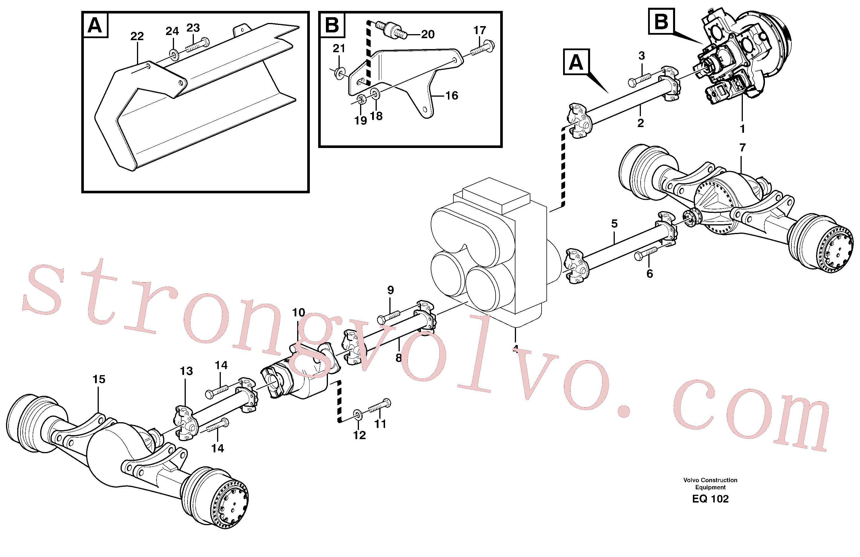 China Made VOE12569673 Árvore de transmissão Volvo Acessórios para escavadeira