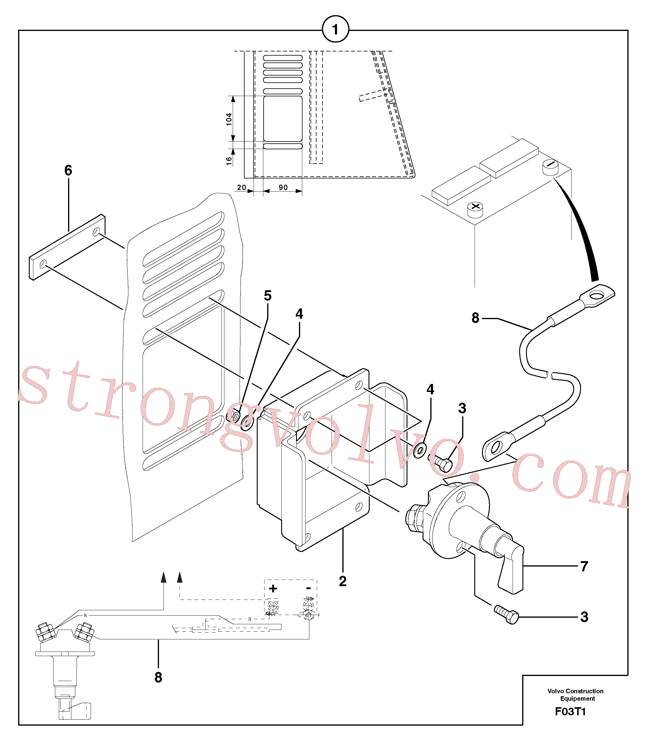 VOE11806142 Volvo Corta-circuito de bateria(F03T1 Montagem)