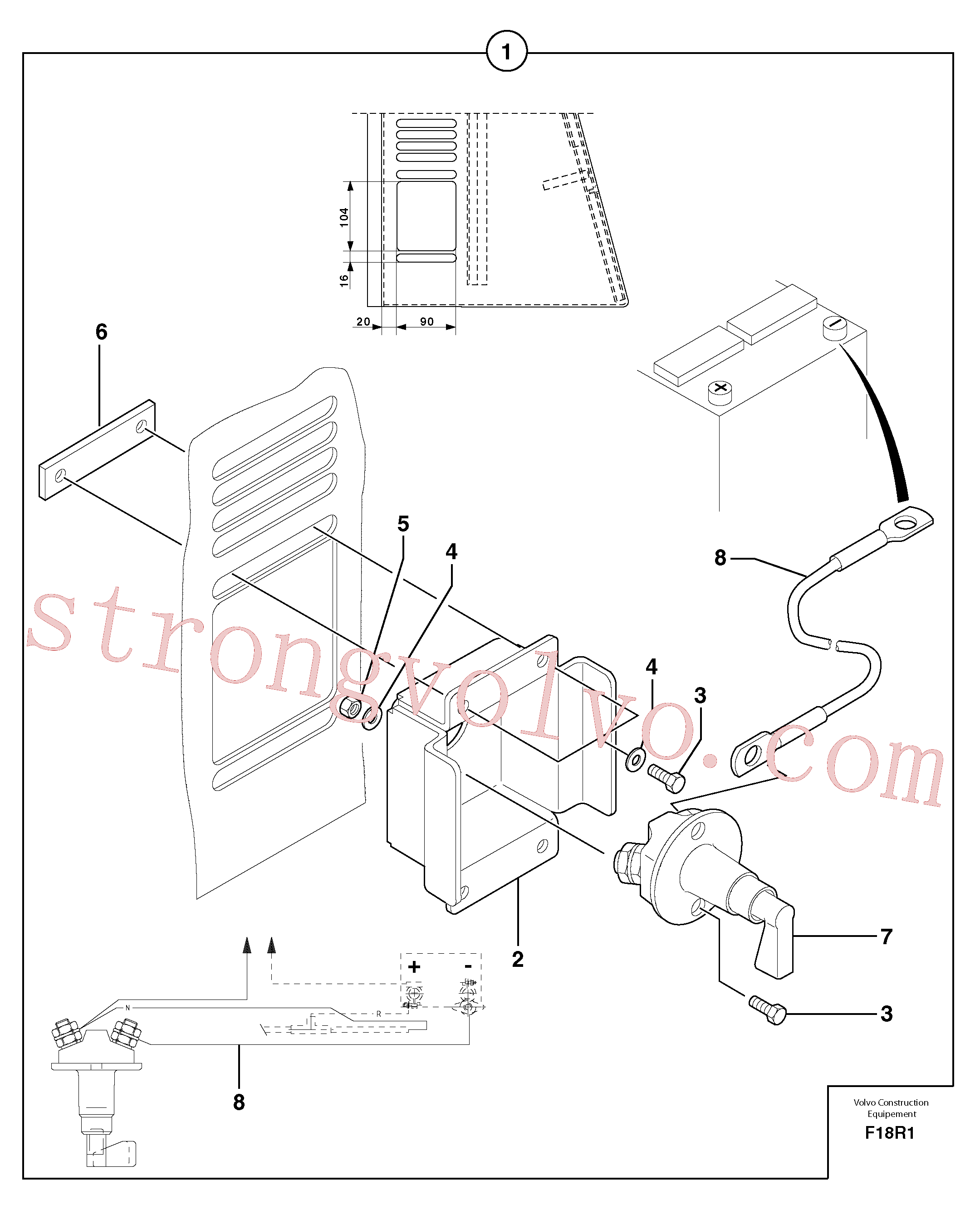 VOE11806142 Volvo Corta-circuito de bateria(F18R1 Montagem)