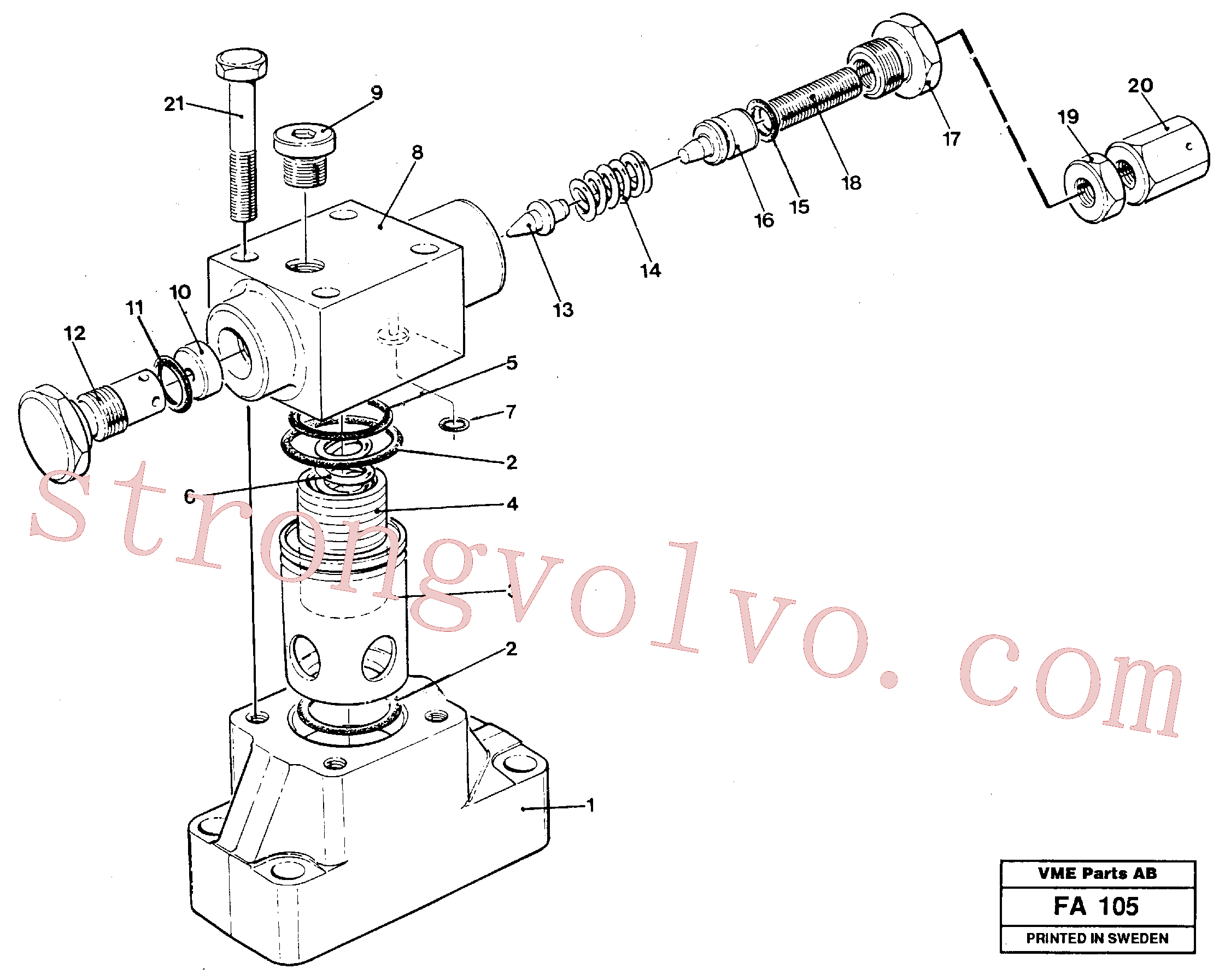 VOE14234501 Volvo Válvula de limitação da pressão(FA105 Montagem)
