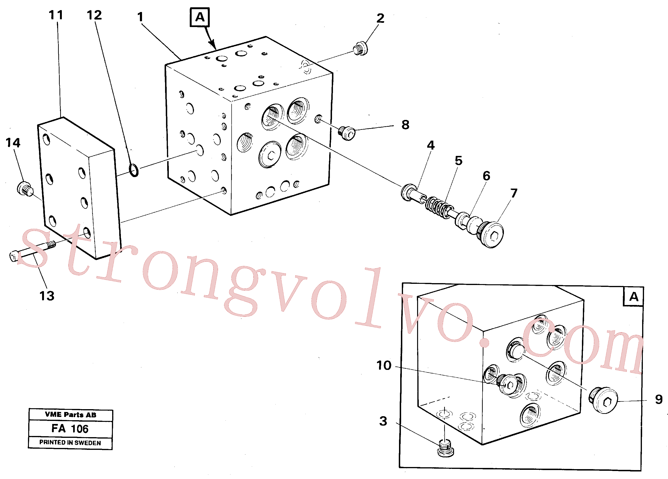 Volvo VOE14049071 Blind Plate Volvo Acessórios para escavadeira