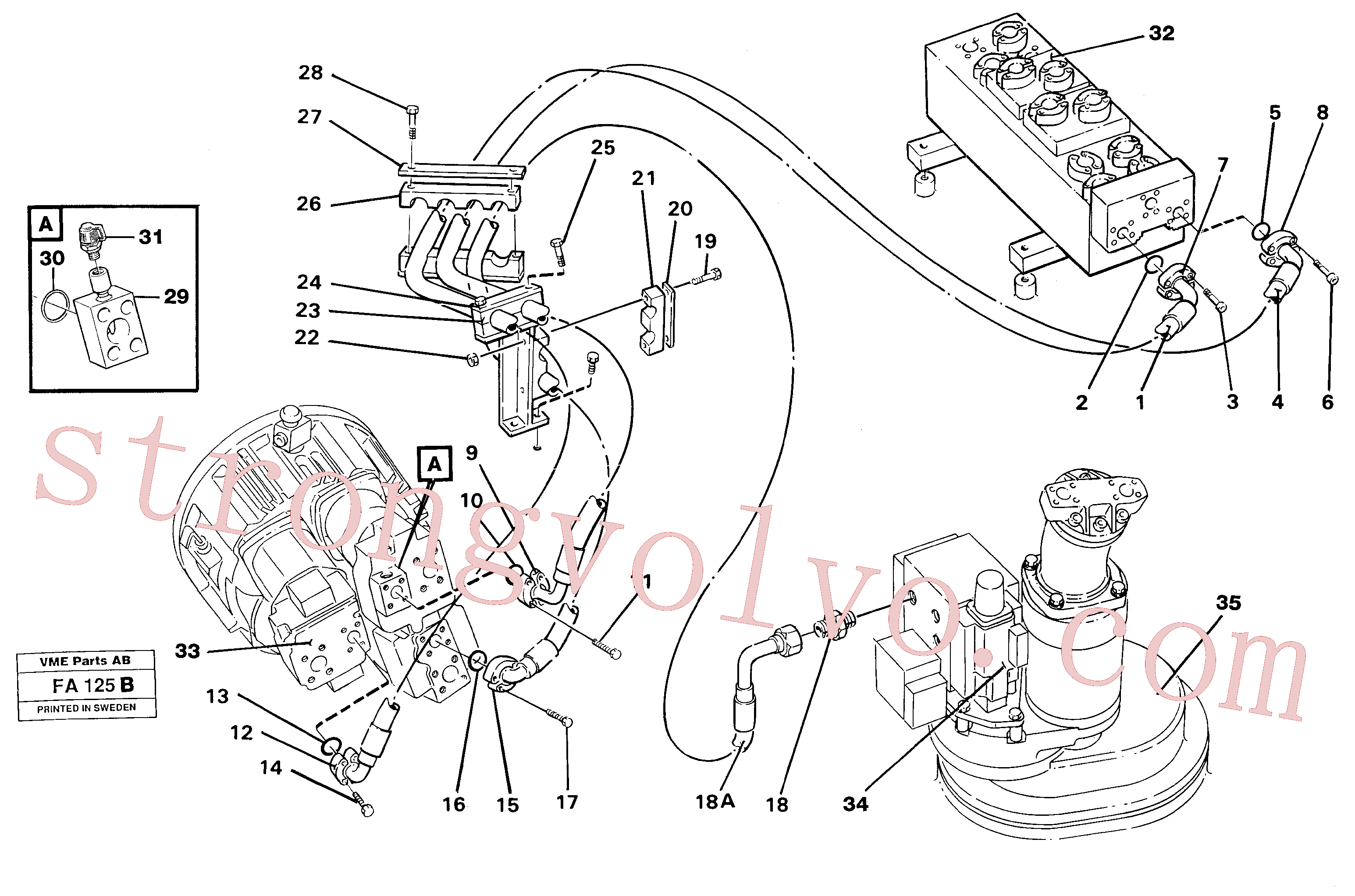 Volvo VOE14238153 Sampling Flange Volvo Acessórios para escavadeira