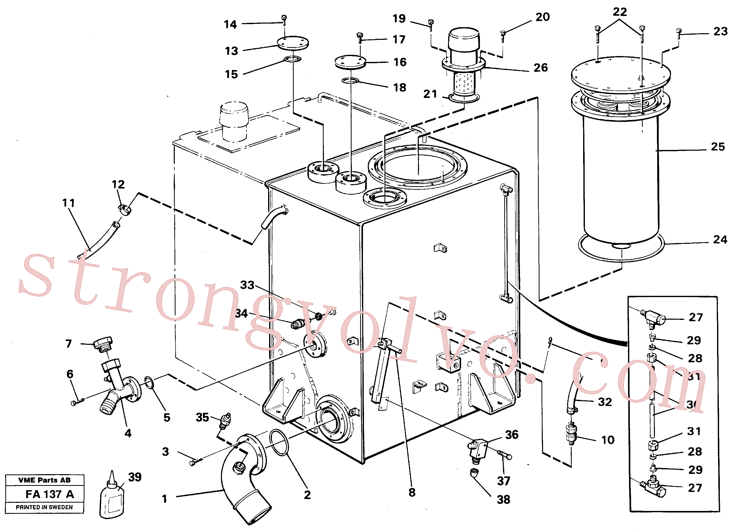 VOE14012446 Volvo Depósito de óleo hidráulico(FA137A Montagem)