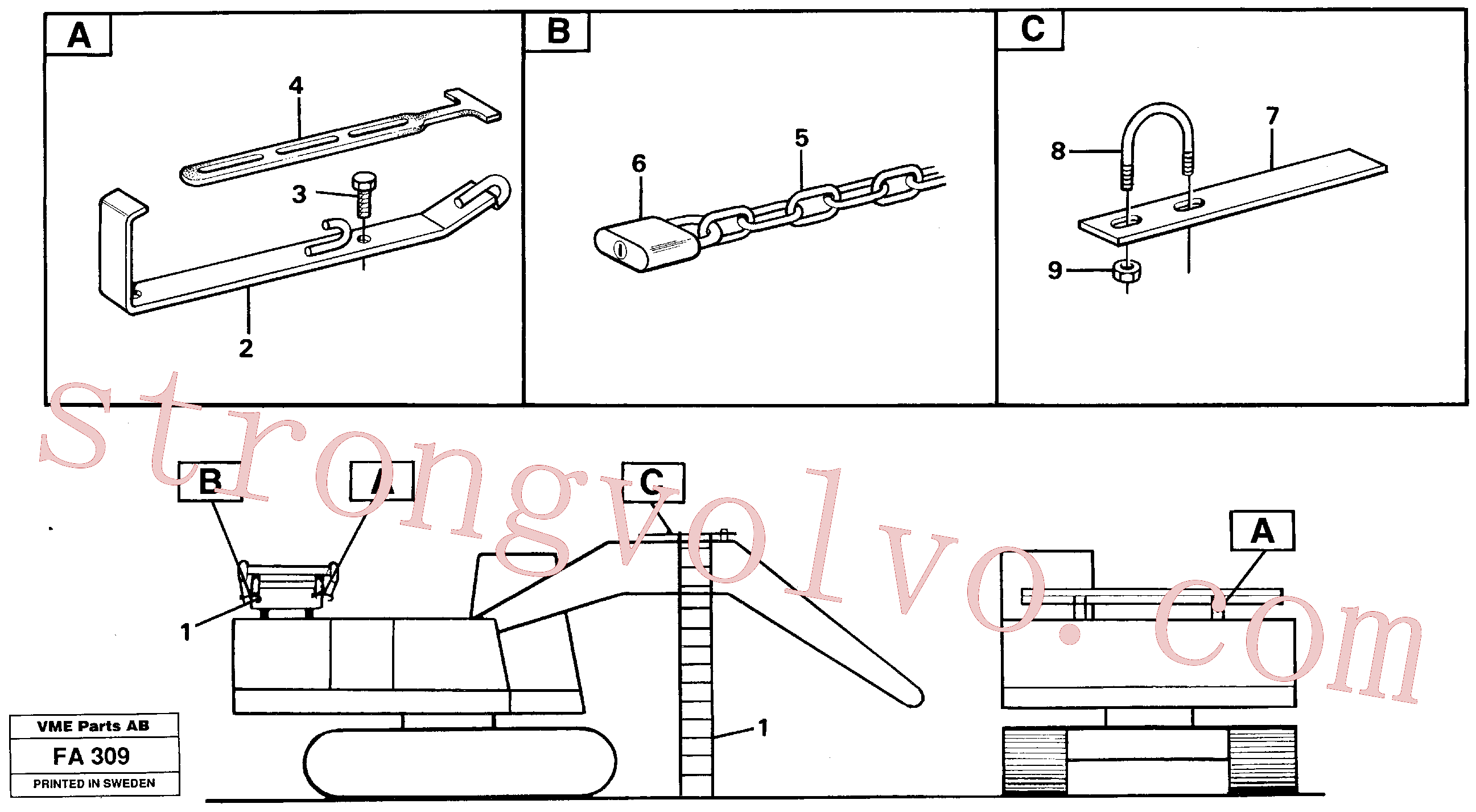 Volvo VOE14230260 Chapa fixação Volvo Acessórios para escavadeira