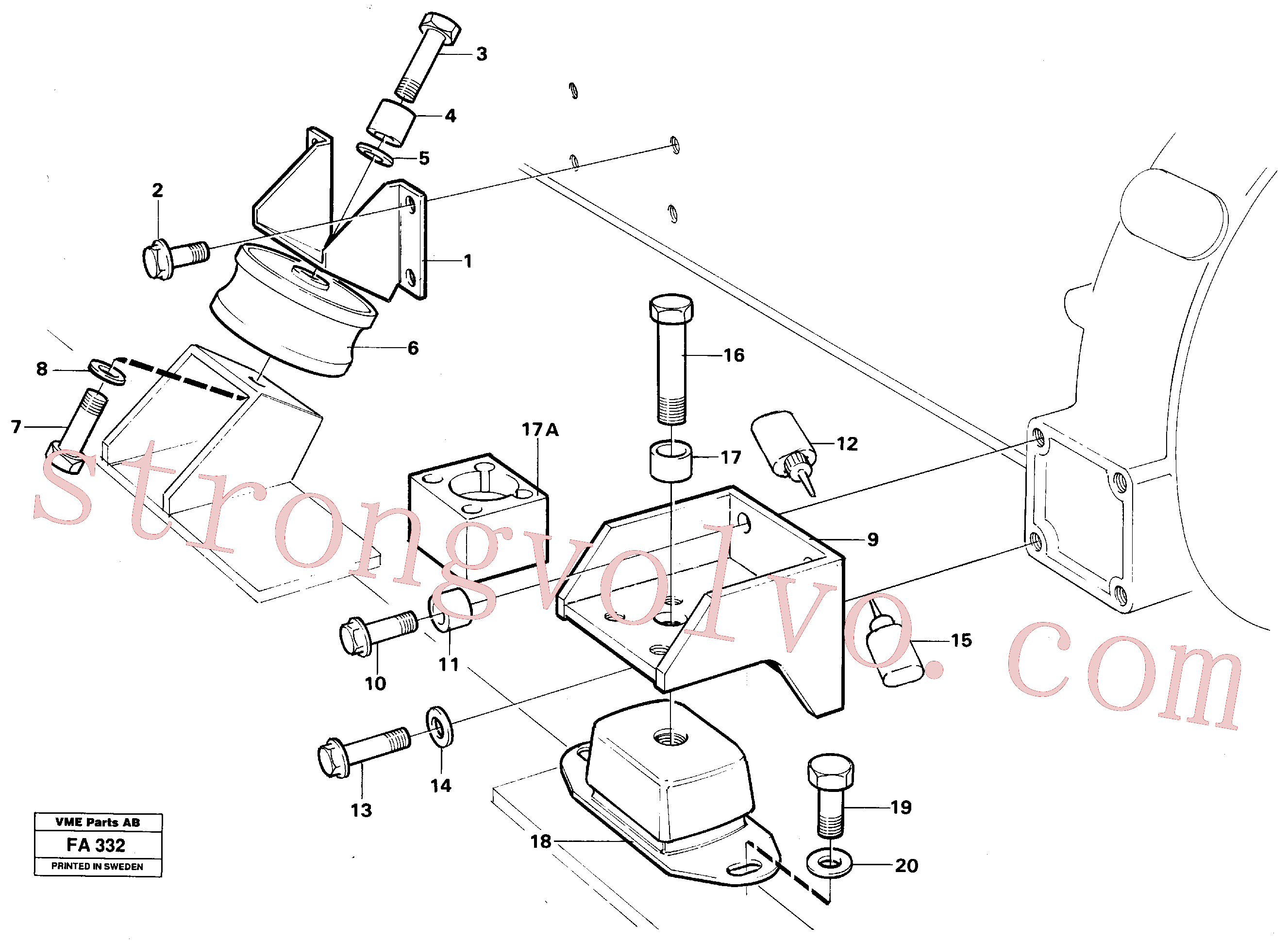 VOE14042803 Volvo Suporte do motor(FA332 Montagem)