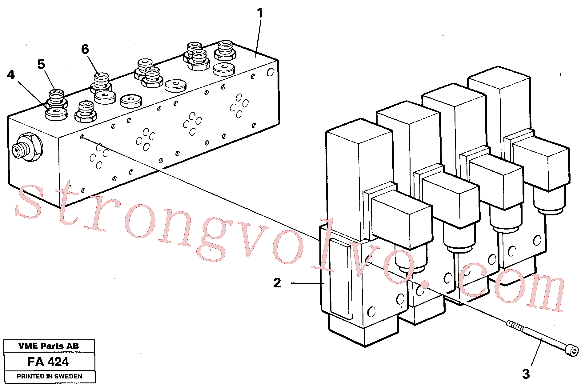 China Made VOE14236996 Placa de montagem Volvo Acessórios para escavadeira