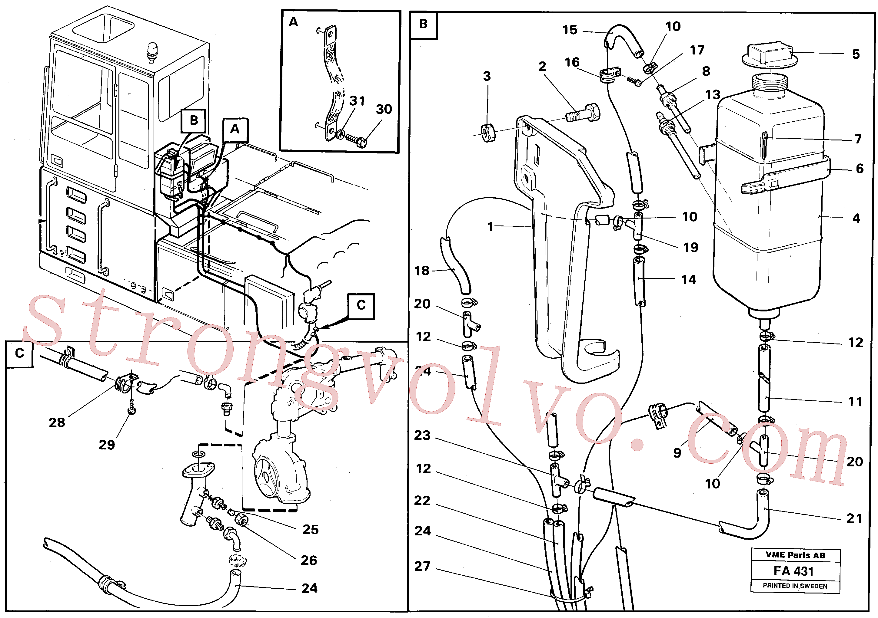 Volvo Montagem VOE844062 Tanque de expansão Acessórios
