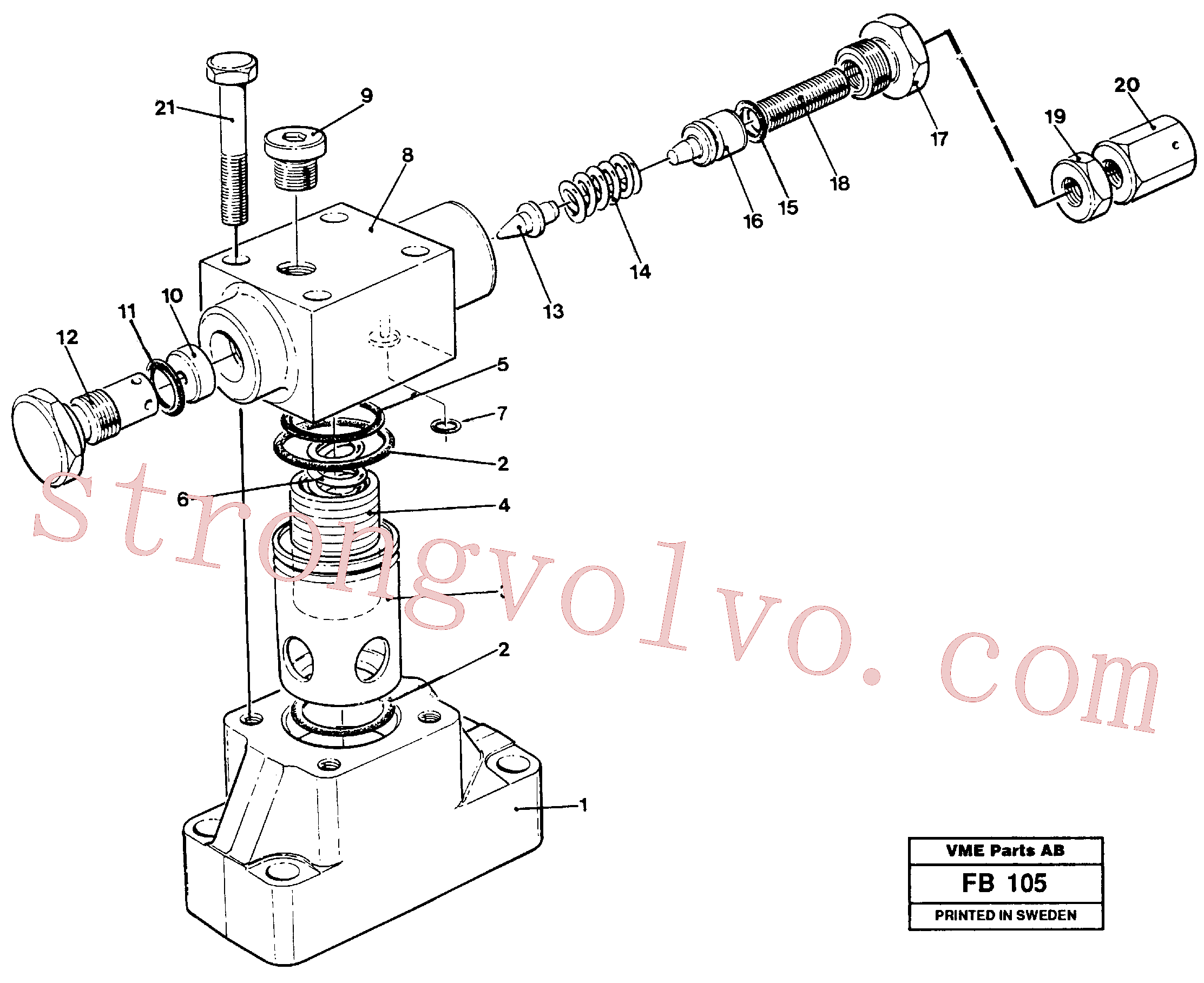 VOE14234501 Volvo Válvula de limitação da pressão(FB105 Montagem)