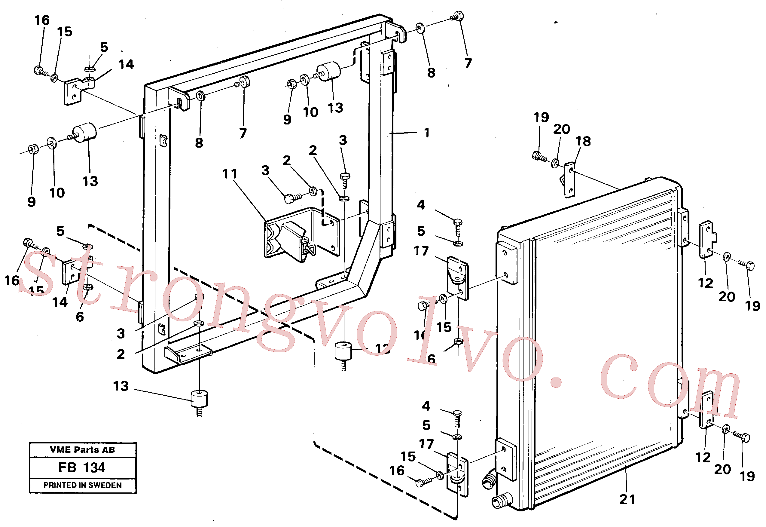 VOE14257541 Volvo Refrigerador de óleo hidráulico(FB134 Montagem)