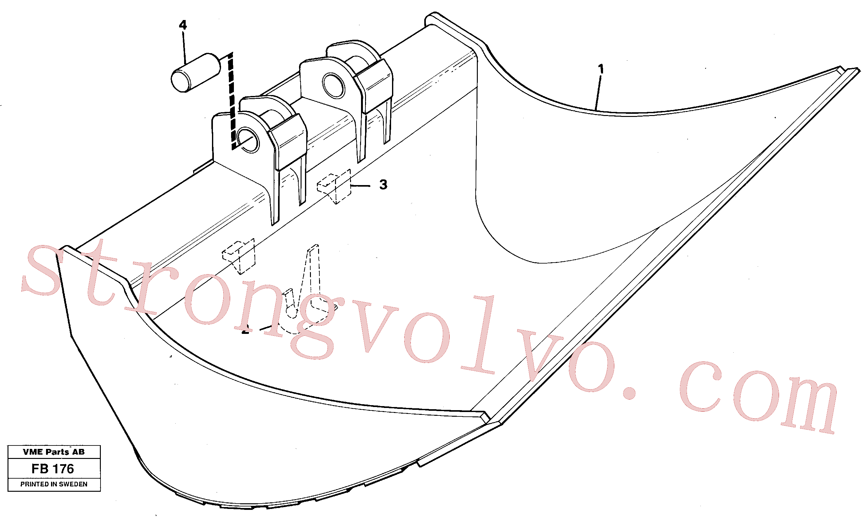 China Made VOE14249108 Caçamba inclinada Volvo Acessórios para escavadeira