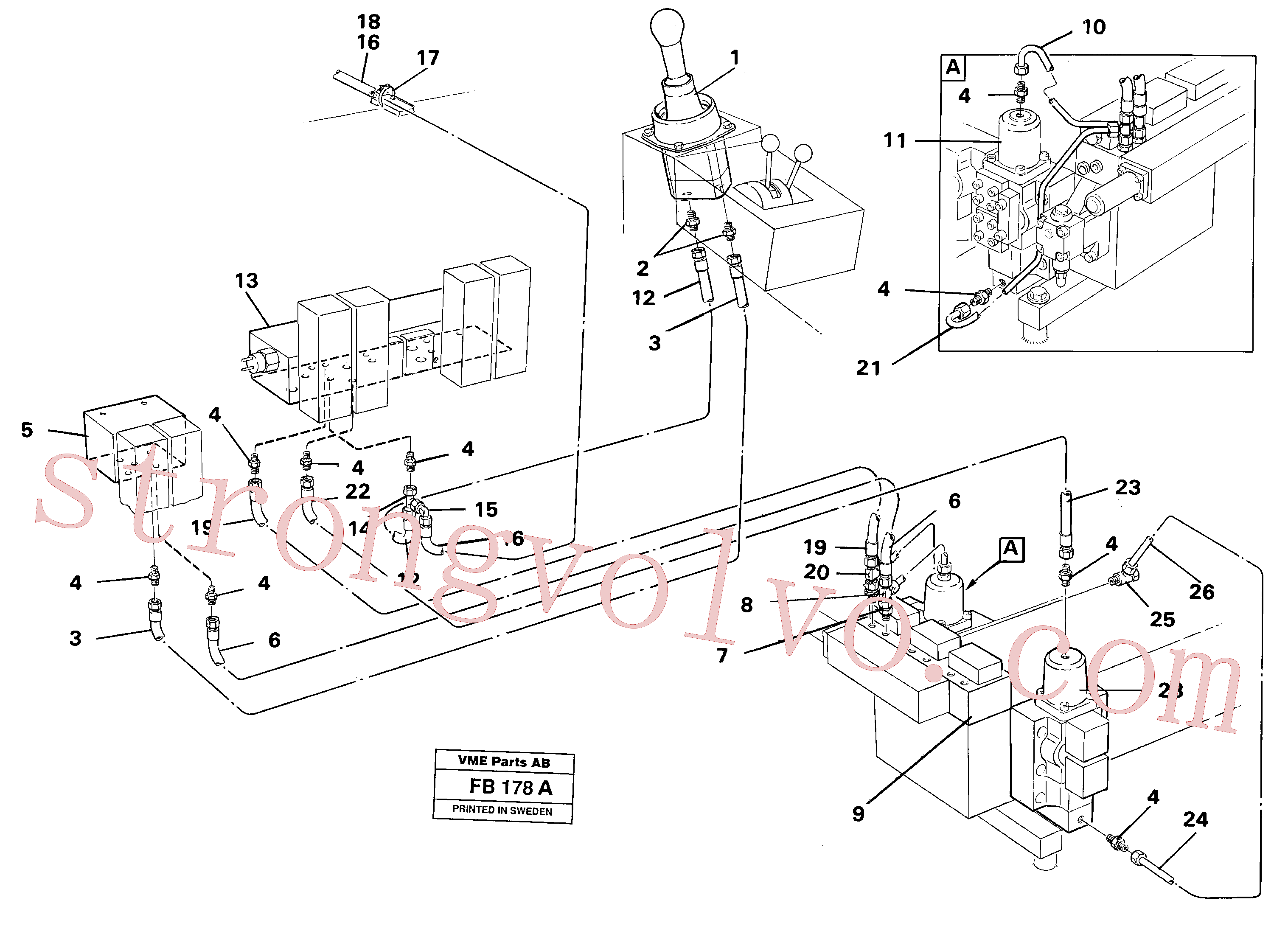 VOE14054604 Mangueira hidráulica Volvo escavadeira