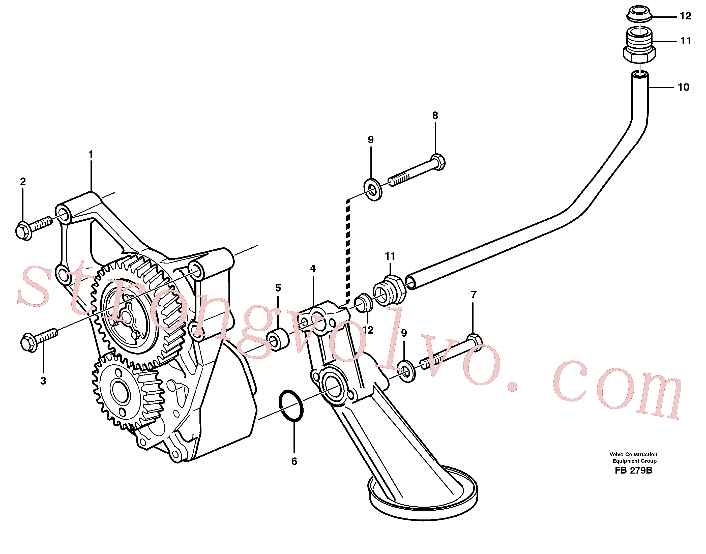 ZM7092974 Volvo Sistema de óleo lubrificante(FB279B Montagem)