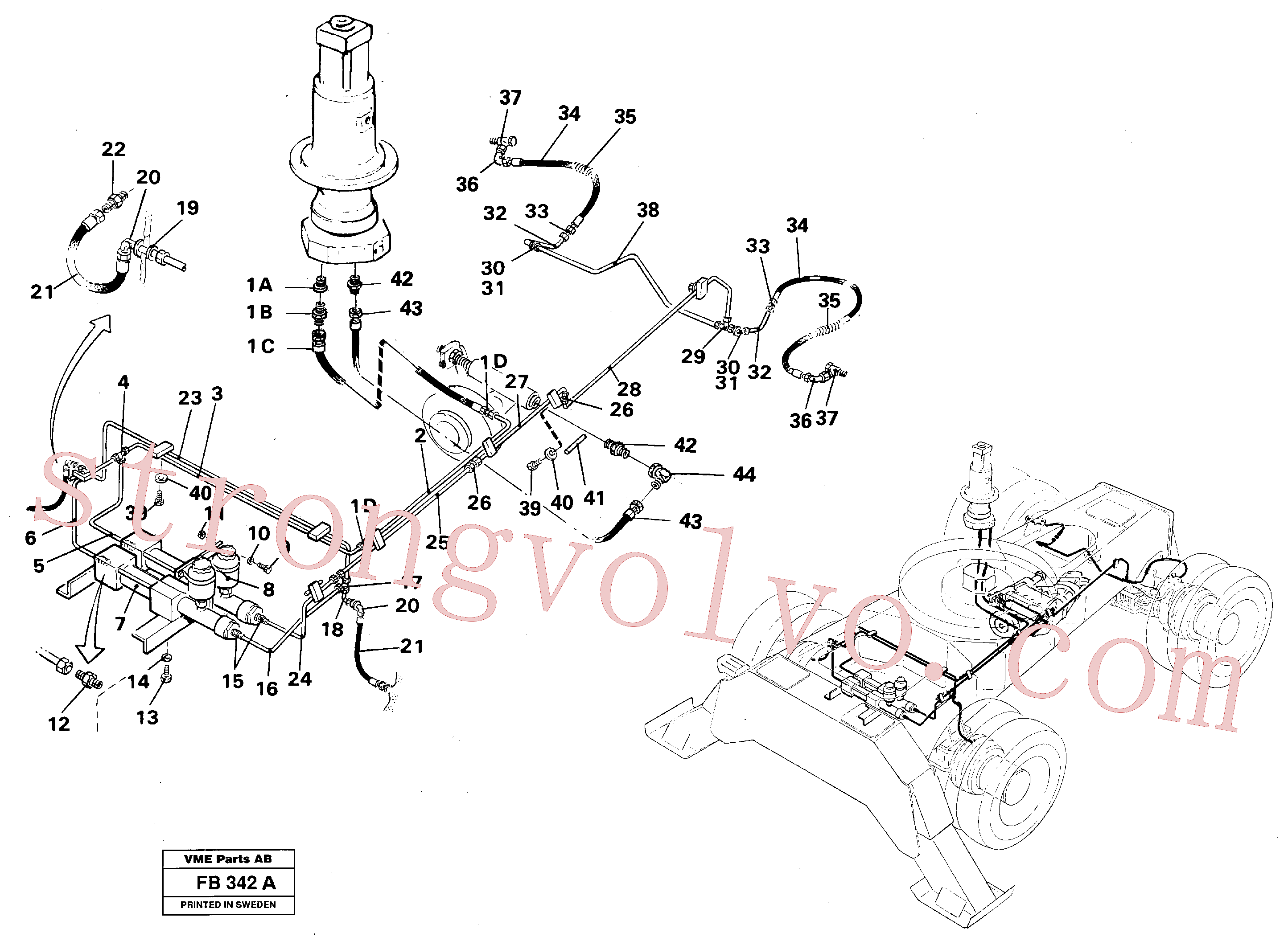 VOE14242643 Volvo Sistema de travão(FB342A Montagem)