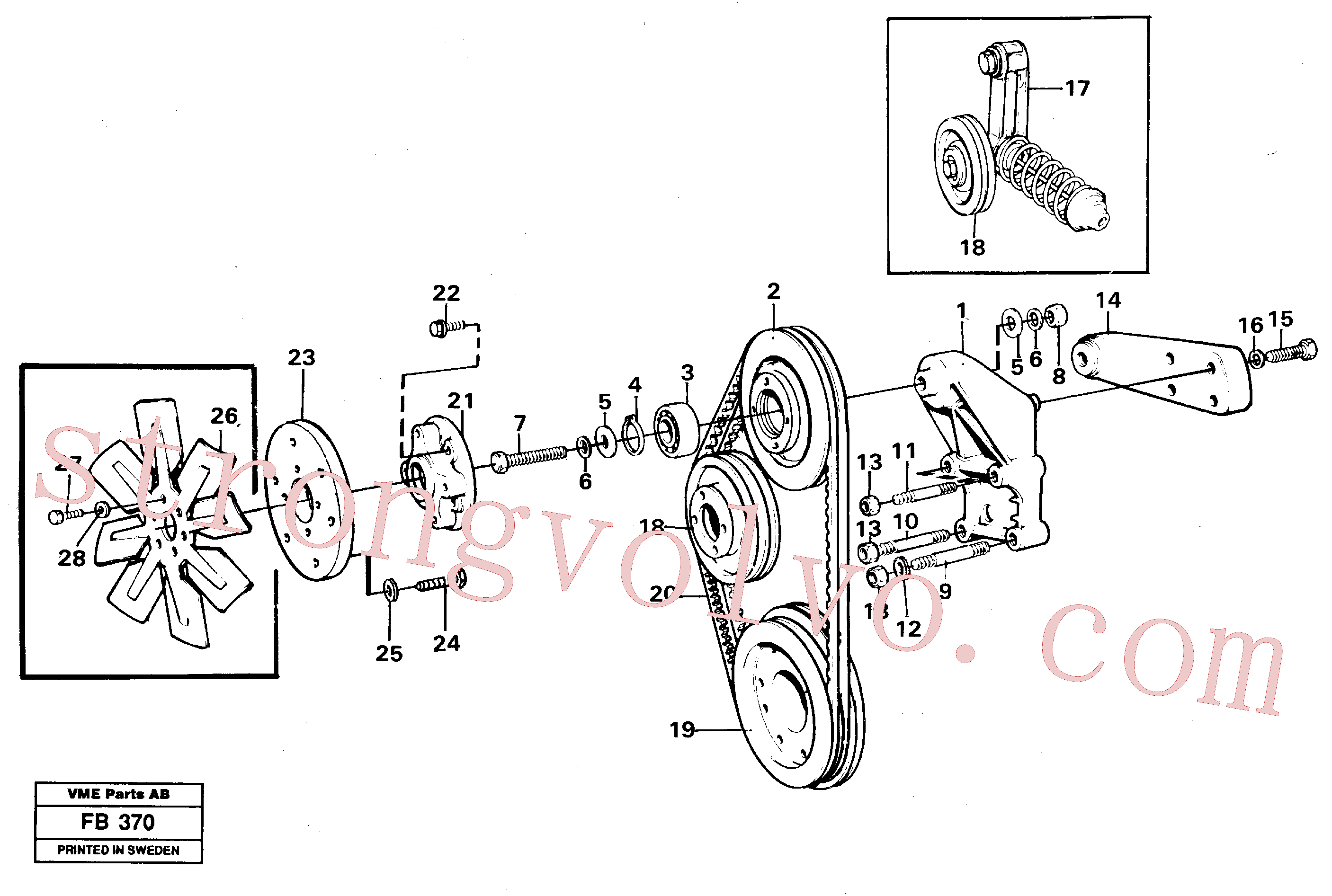VOE11030642 Volvo Ventilador e componentes de instalação(FB370 Montagem)