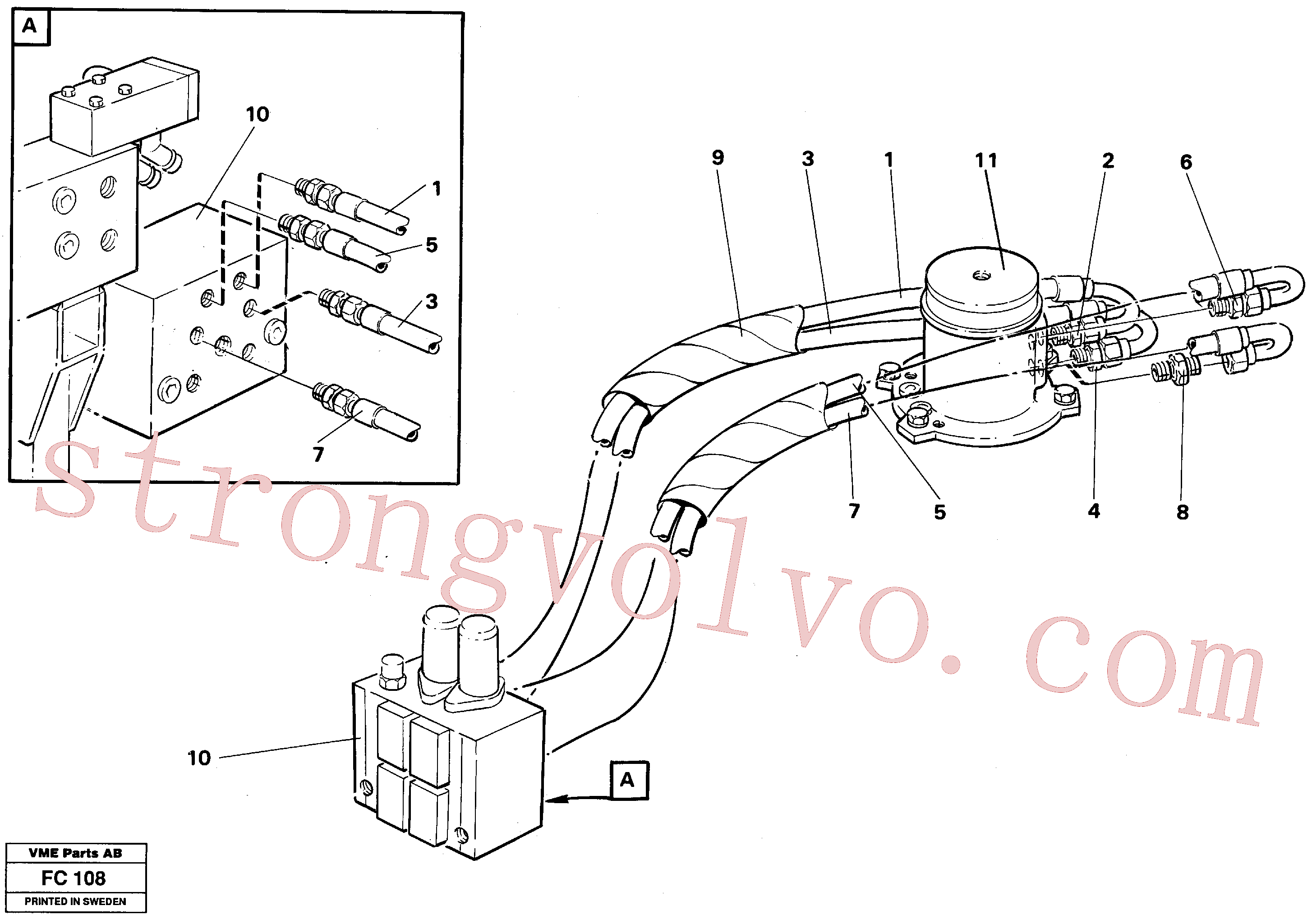 VOE14251421 Mangueira hidráulica Volvo escavadeira
