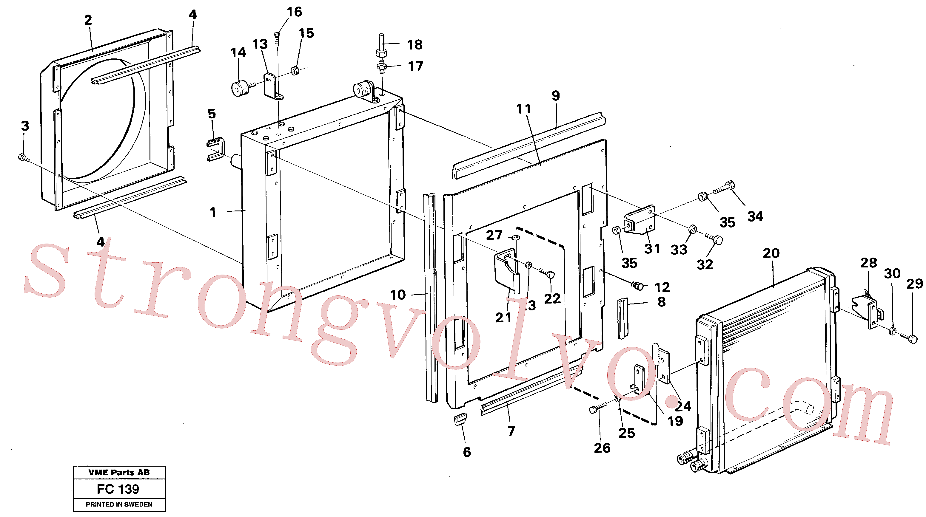 VOE14259274 Volvo Refrigerador de óleo hidráulico(FC139 Montagem)
