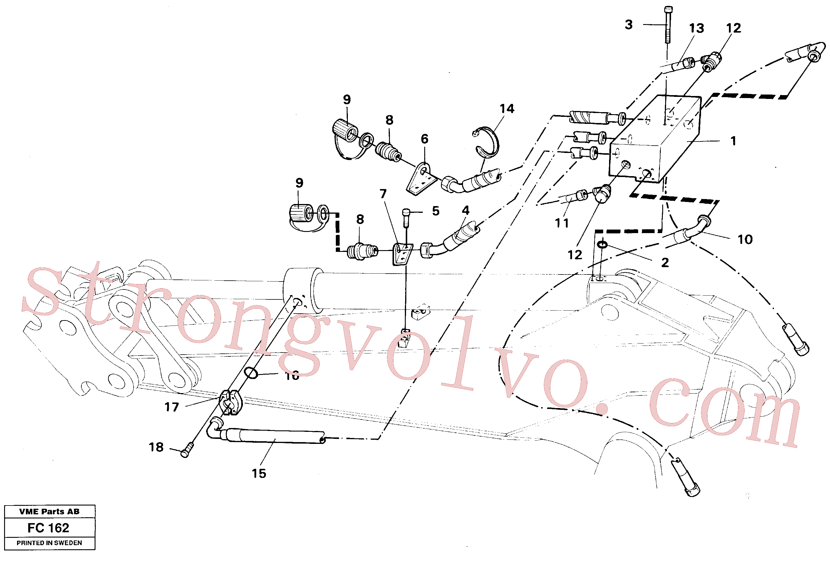 VOE14245234 Mangueira hidráulica Volvo escavadeira