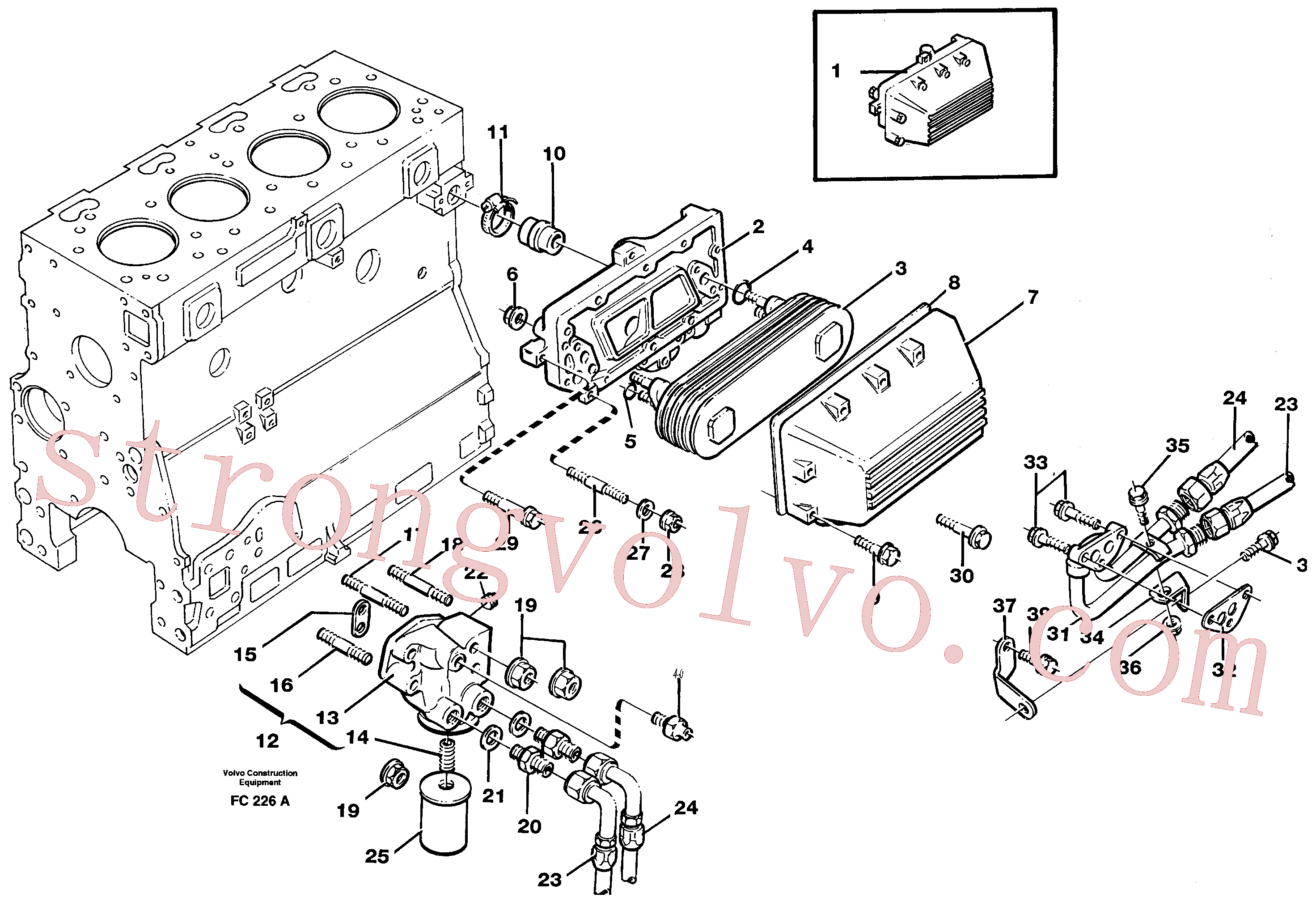 VOE11704796 Volvo Refrigerador de óleo(FC226A Montagem)