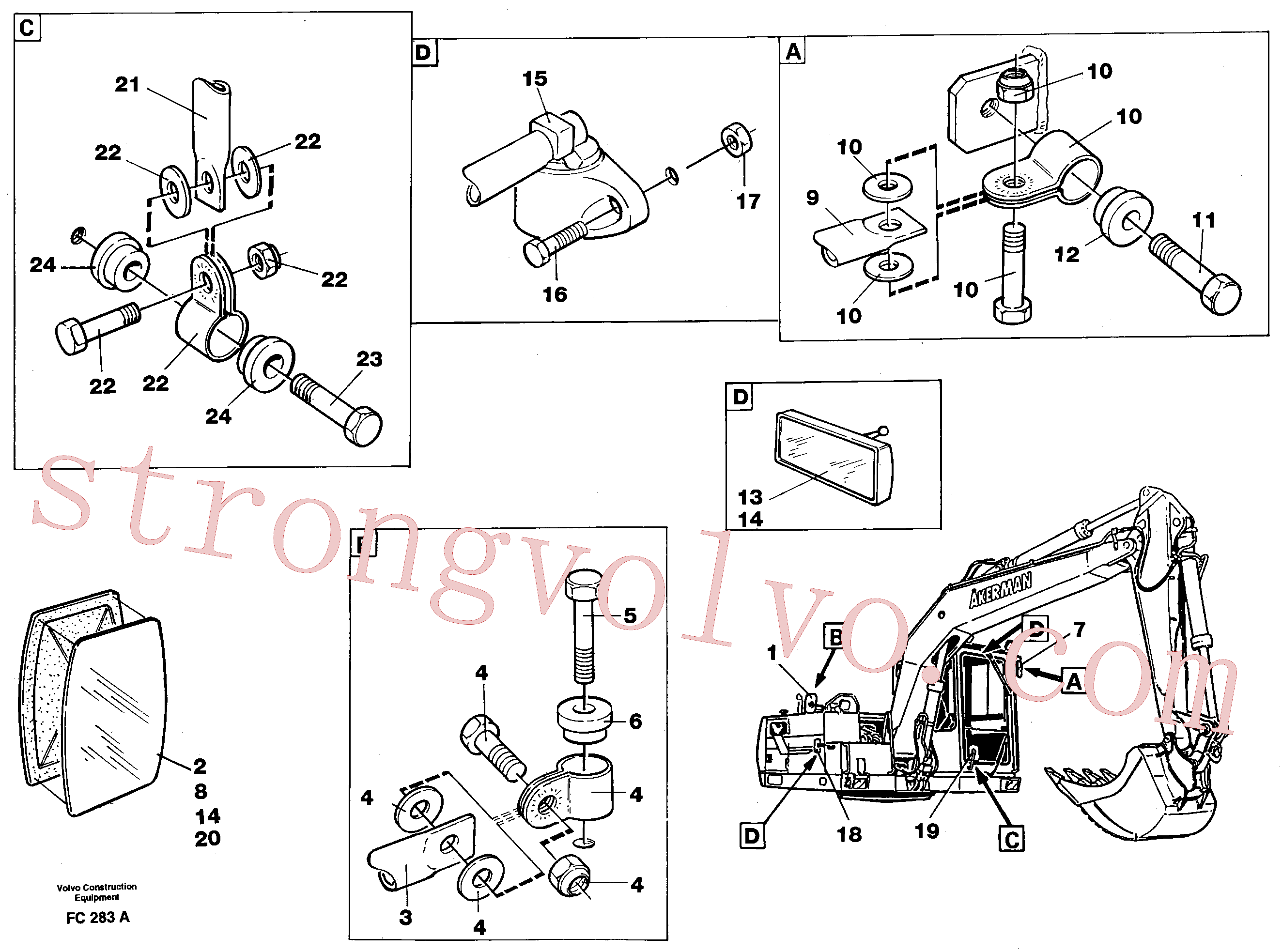VOE14237800 Volvo Espelho retrovisor(FC283A Montagem)