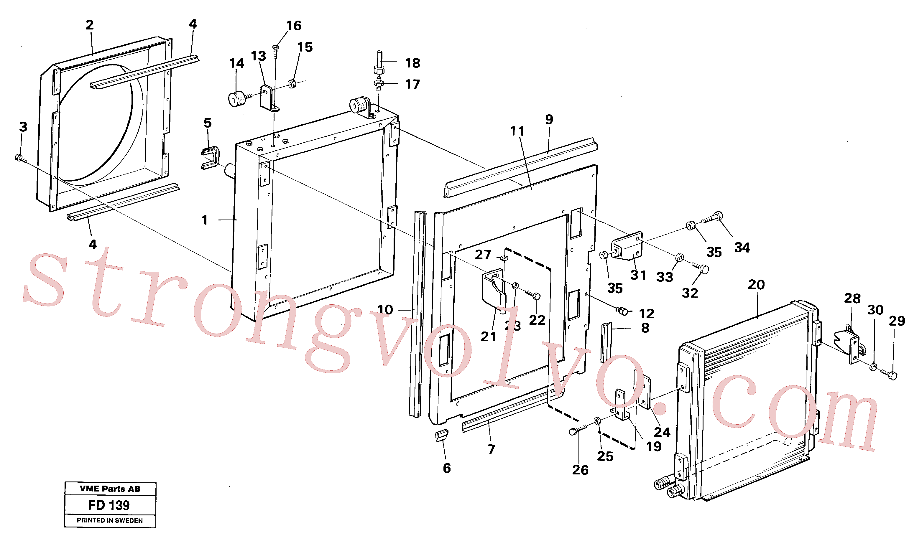 VOE14259136 Volvo Refrigerador de óleo hidráulico(FD139 Montagem)