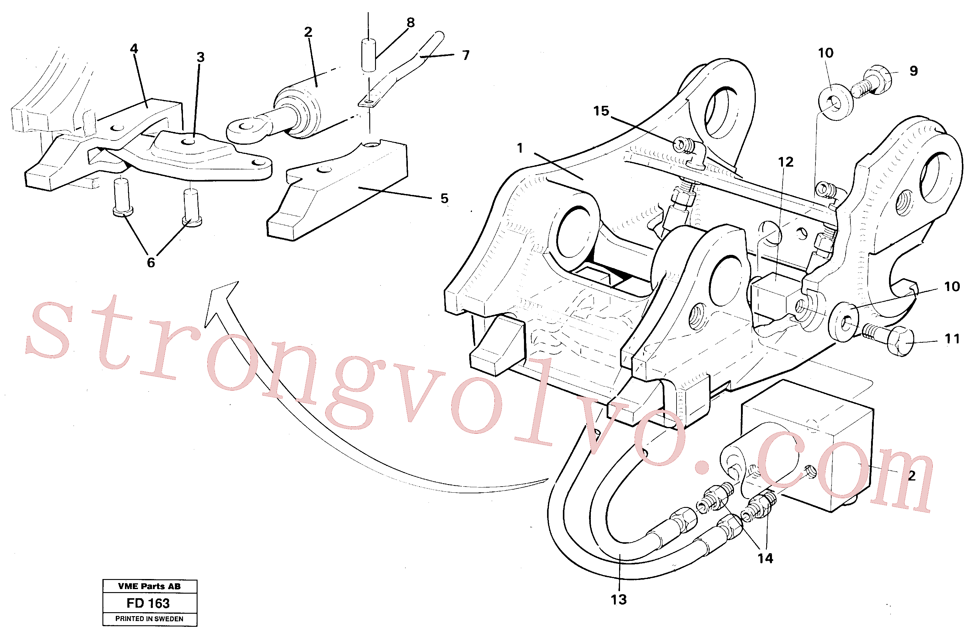 Volvo Montagem VOE14258620 Acoplamento rápido Acessórios