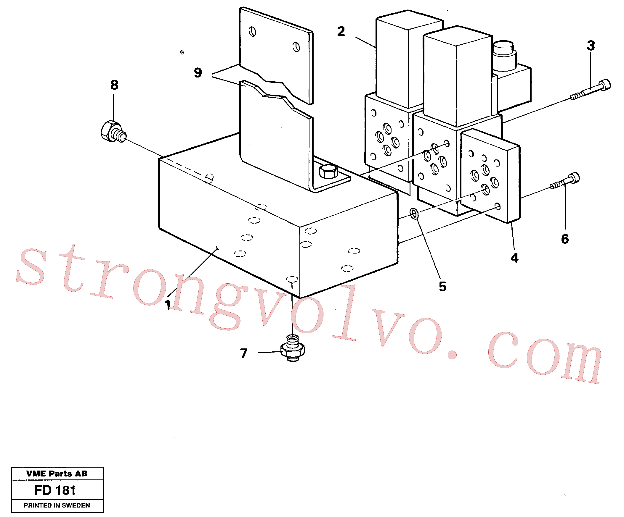 China Made VOE14252773 Placa de montagem Volvo Acessórios para escavadeira