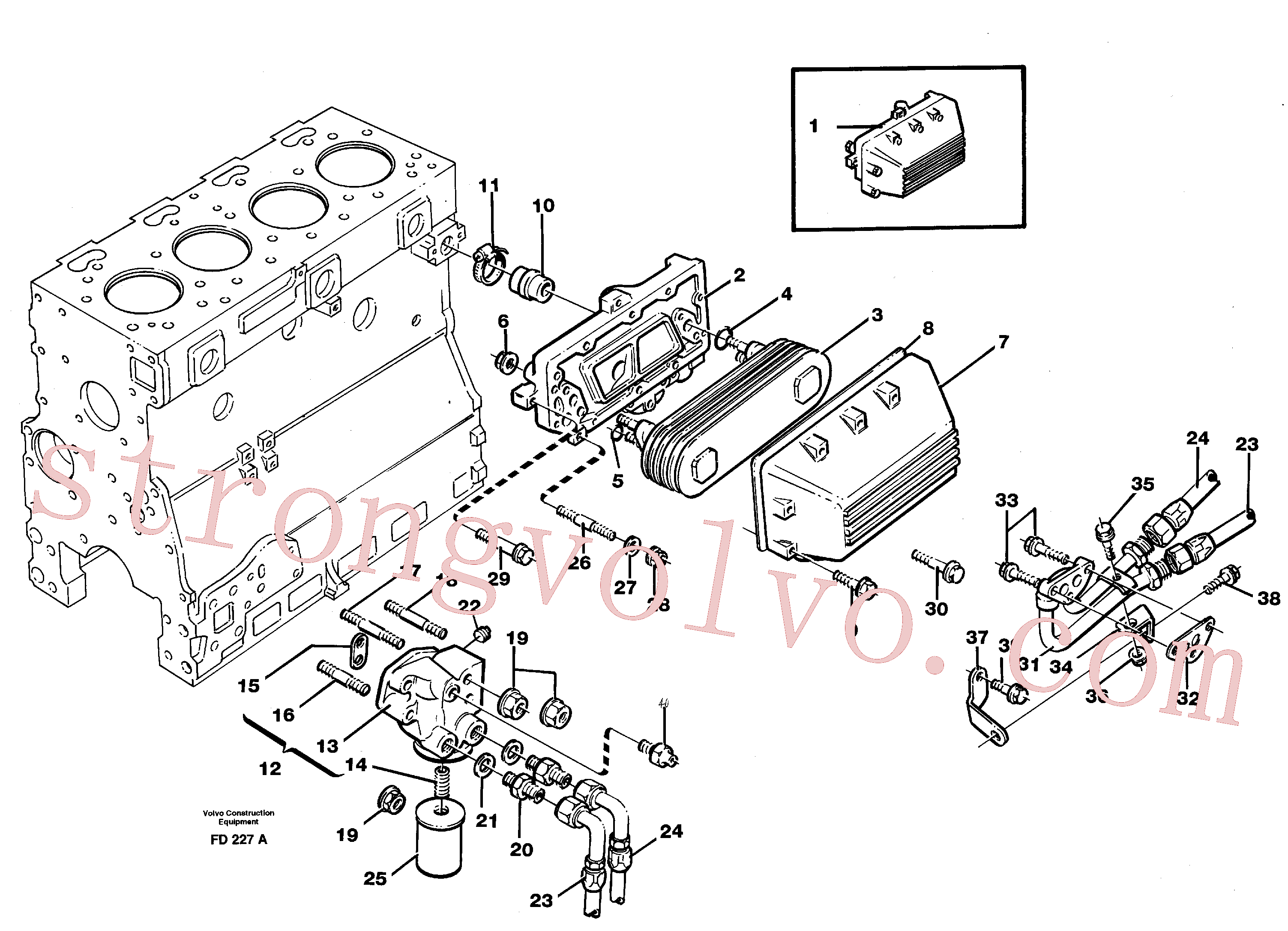 VOE11704796 Volvo Refrigerador de óleo(FD227A Montagem)
