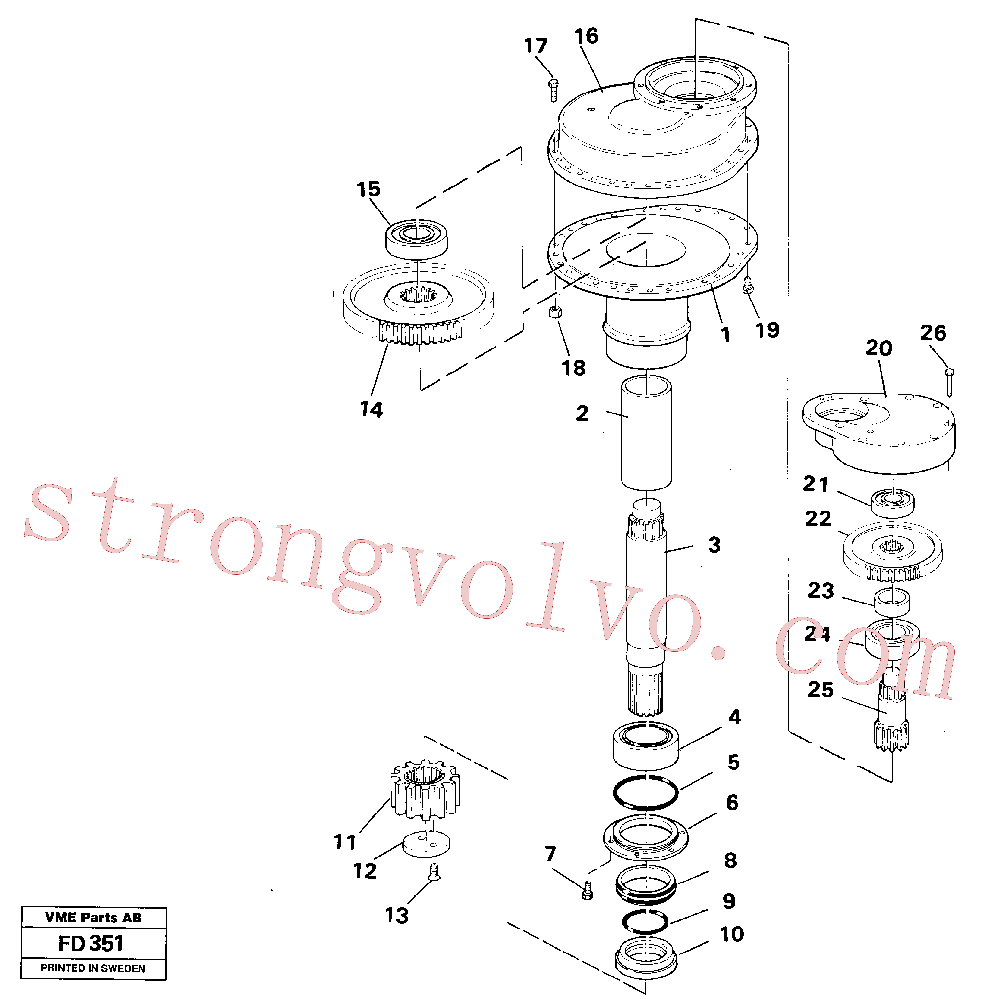 VOE14012337 Volvo Caixa de velocidades rotativa(FD351 Montagem)