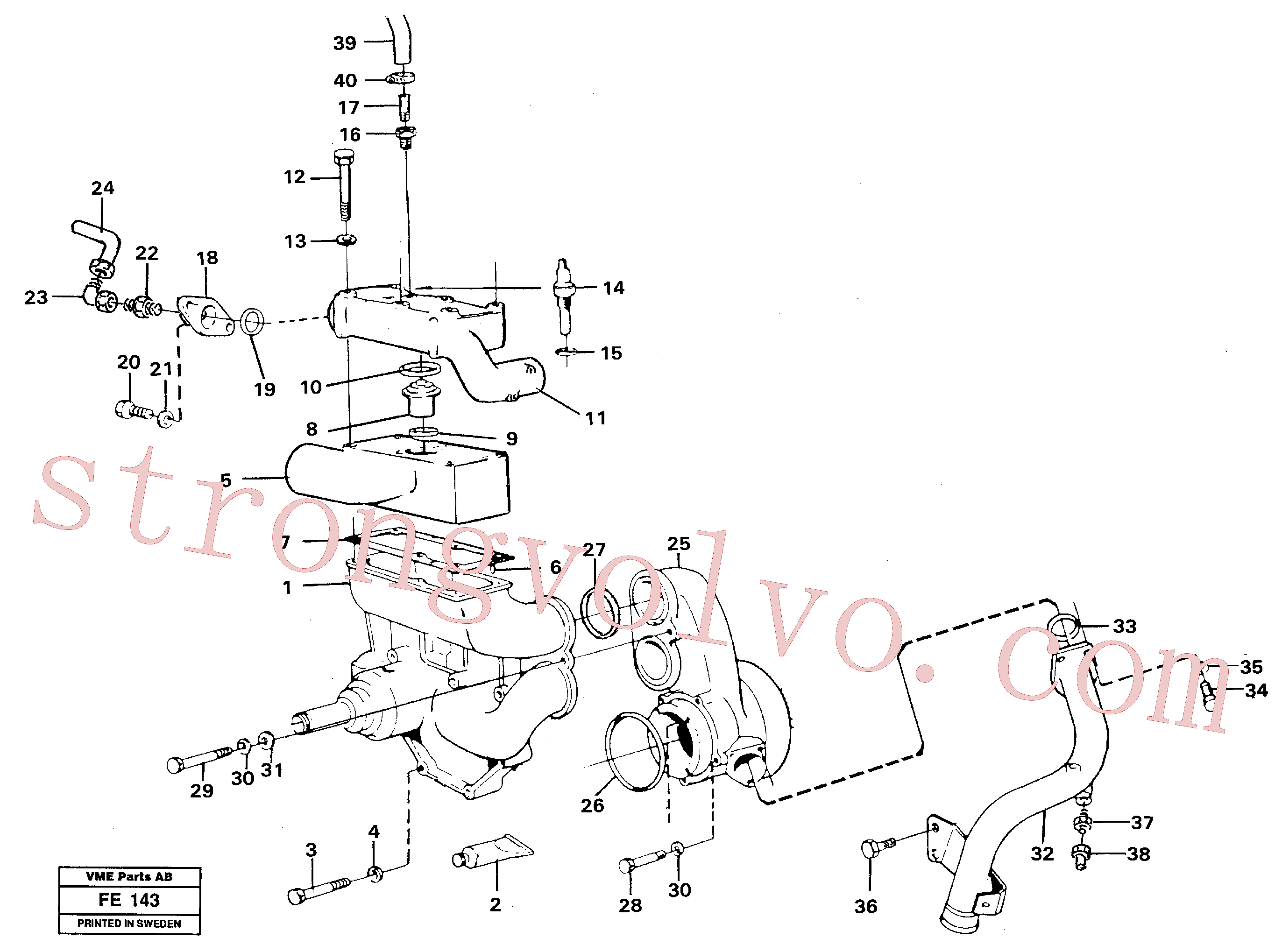 VOE14248577 Volvo Caixa de termóstato(FE143 Montagem)