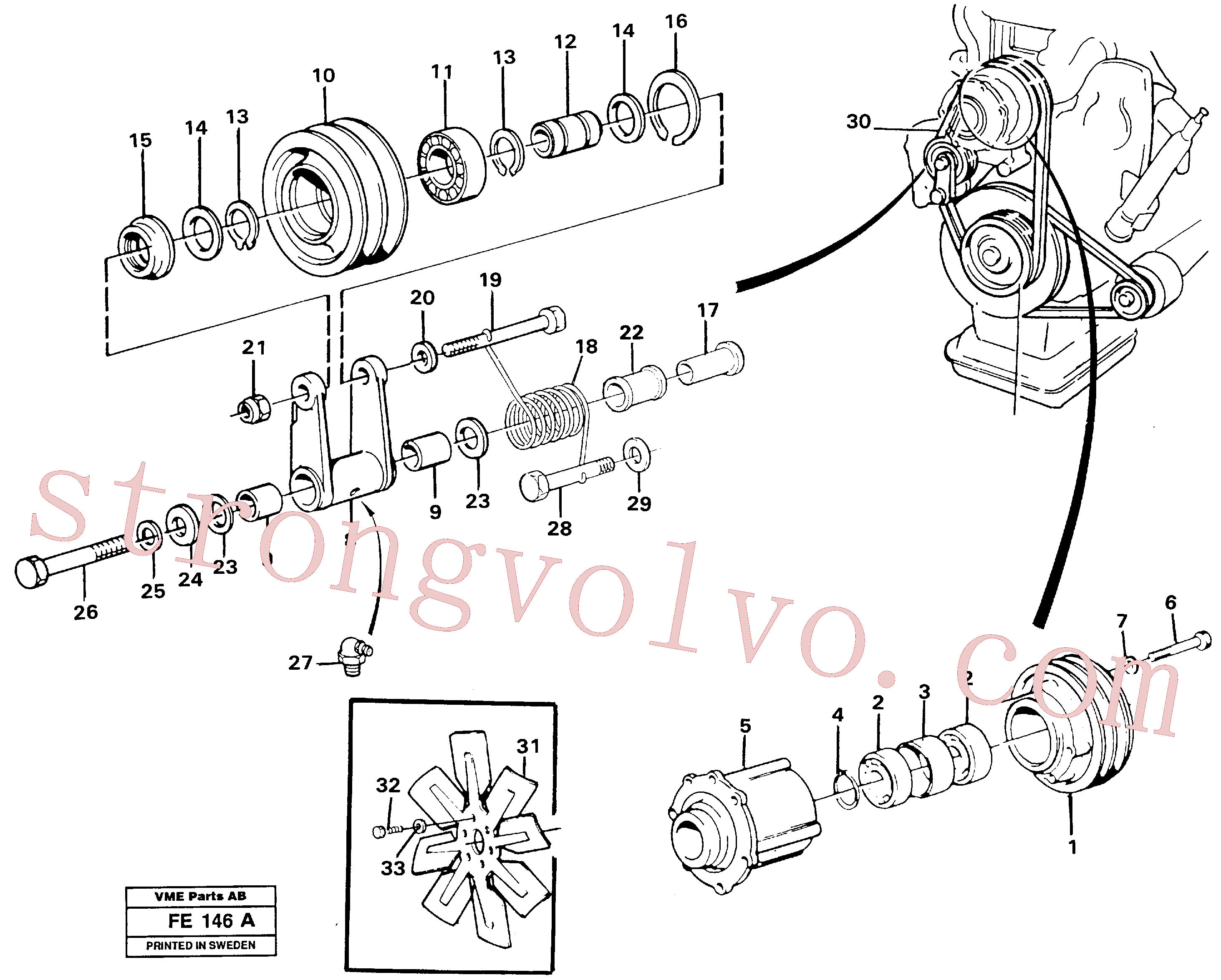 VOE14014886 Volvo Transmissão por correias(FE146A Montagem)