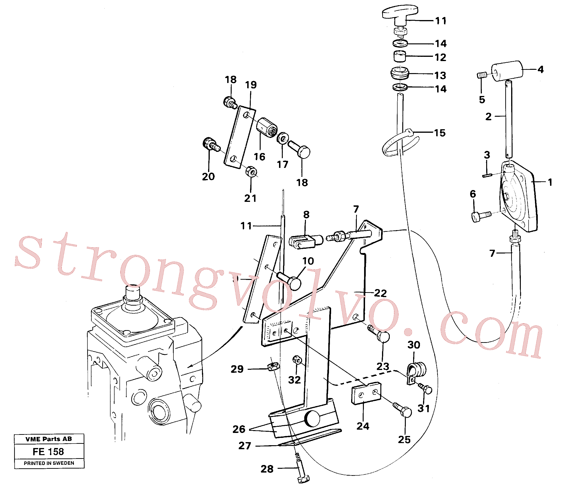 VOE14013993 Volvo Comando do acelerador(FE158 Montagem)