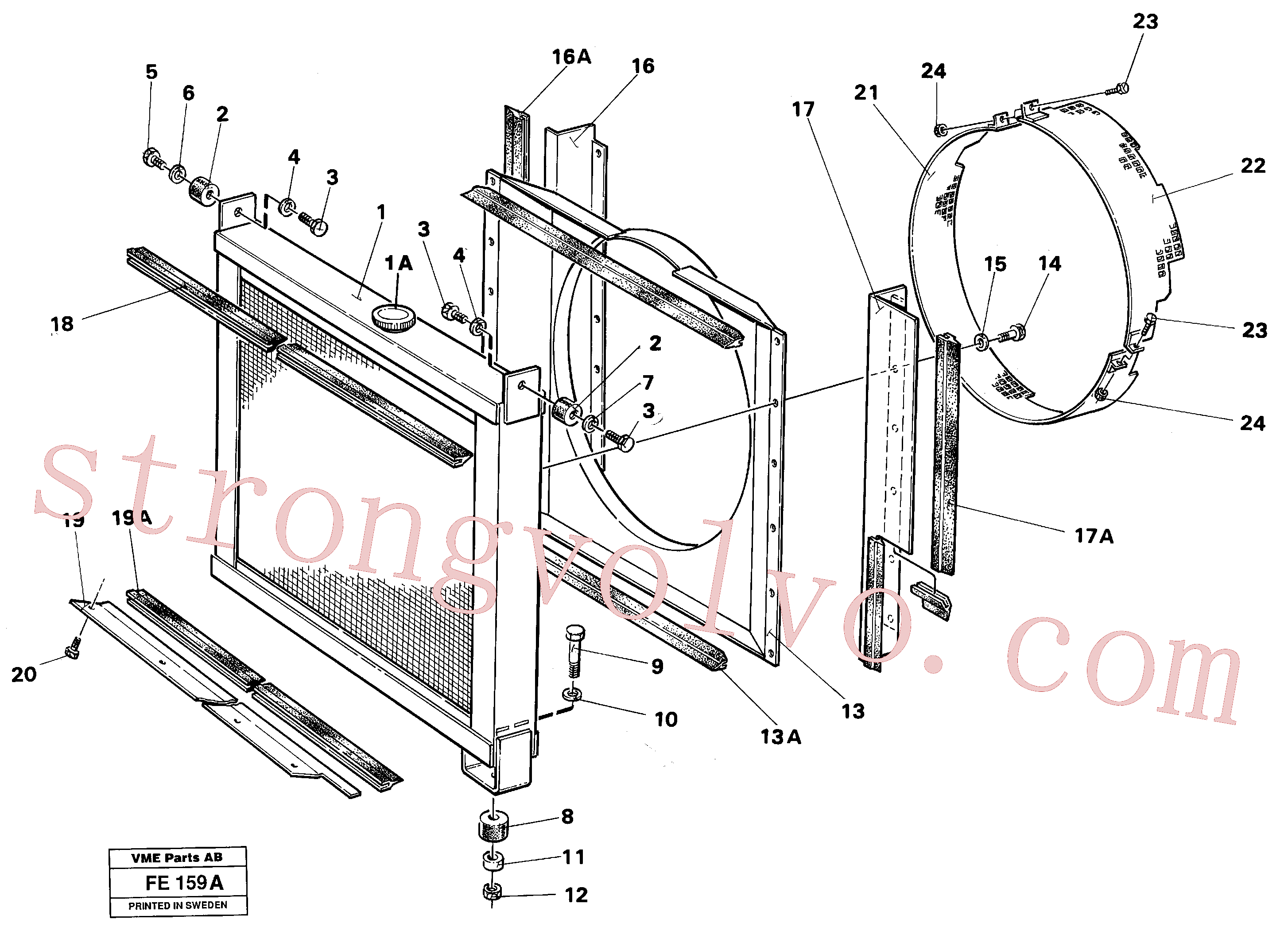 VOE14102830 Volvo Radiador com acessórios(FE159A Montagem)