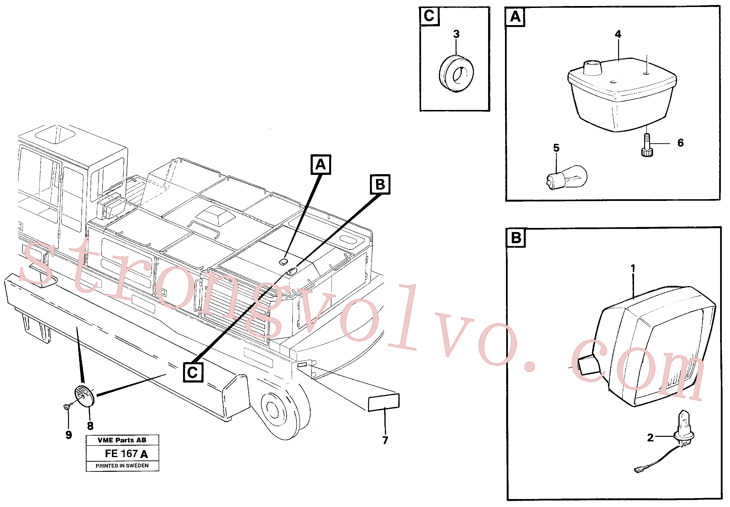 VOE14023629 Volvo Iluminação, traseira(FE167A Montagem)