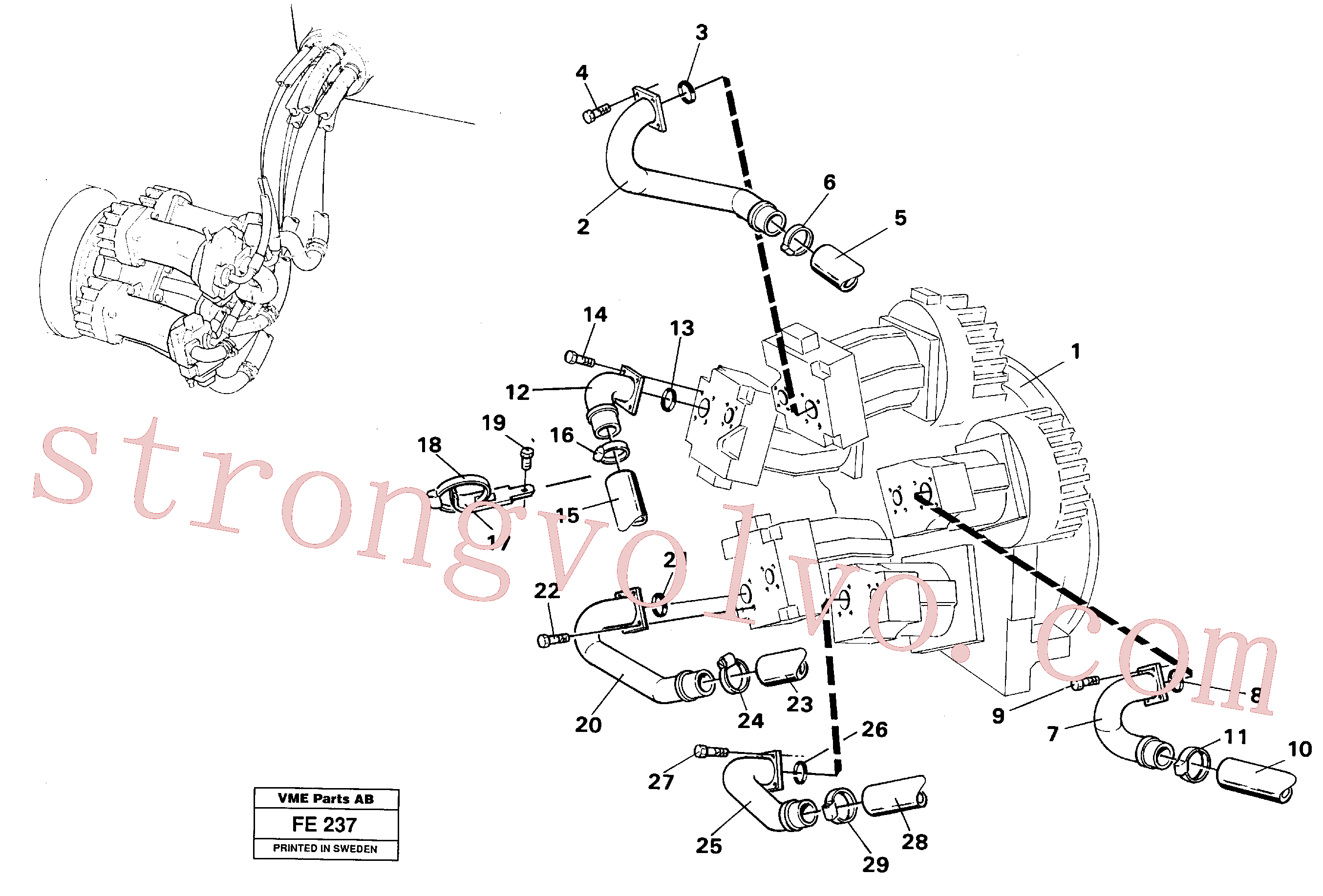 Atacado VOE14250376 Tubo de admissão Volvo escavadeira