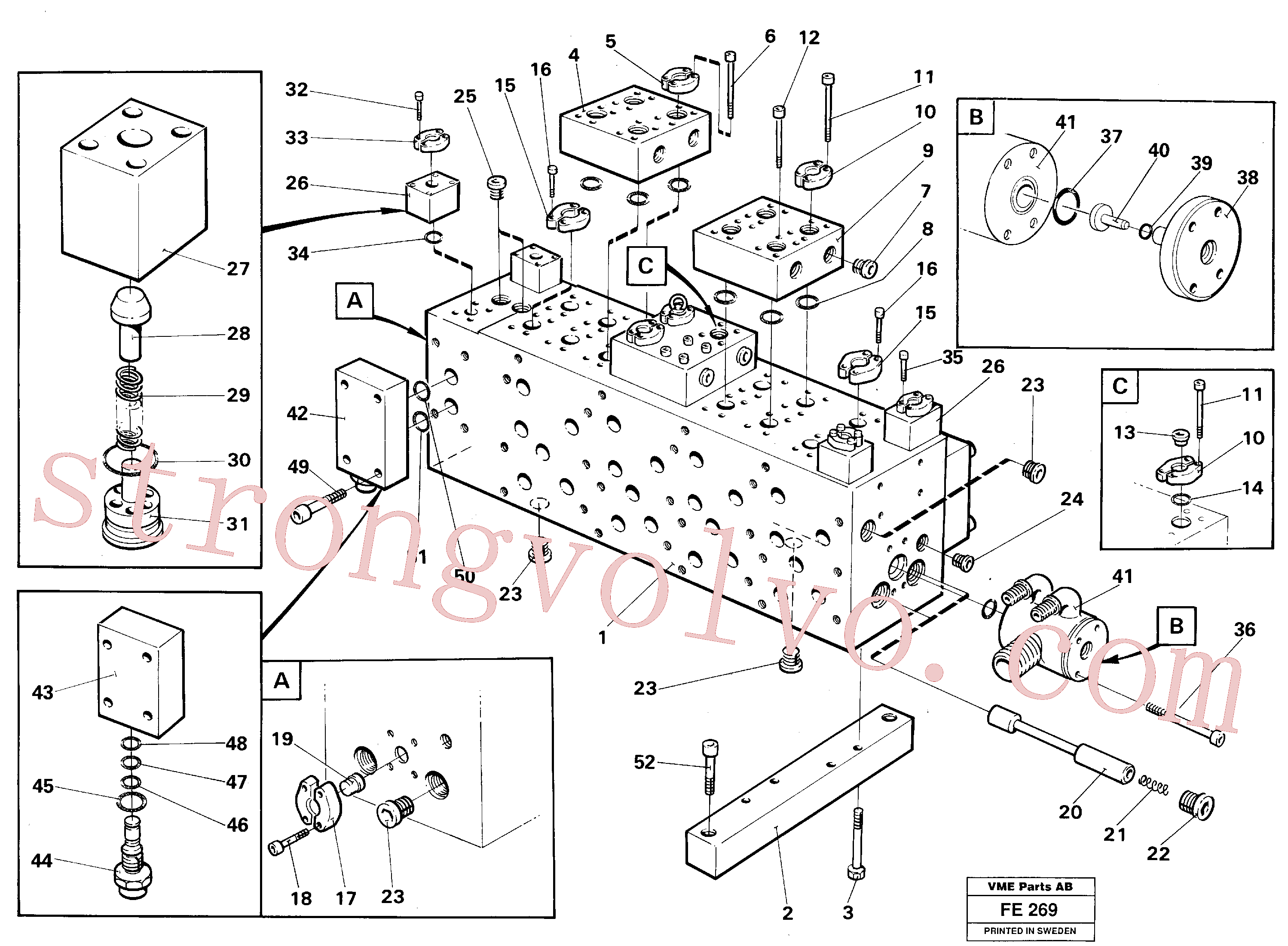 VOE14343382 Volvo Conjunto da válvula principal, bloco de montagem(FE269 Montagem)