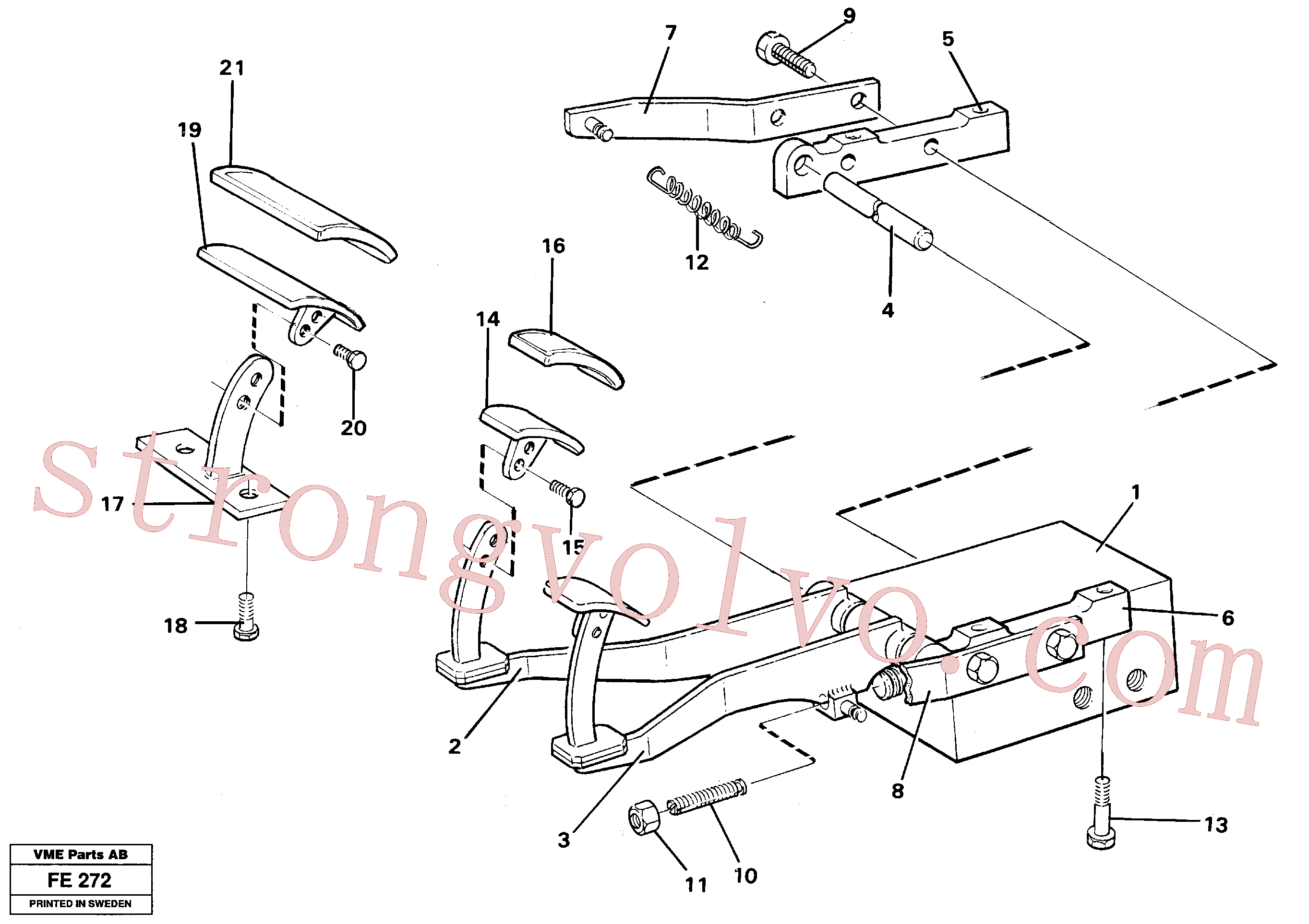 VOE14243539 Suporte de mola Volvo escavadeira