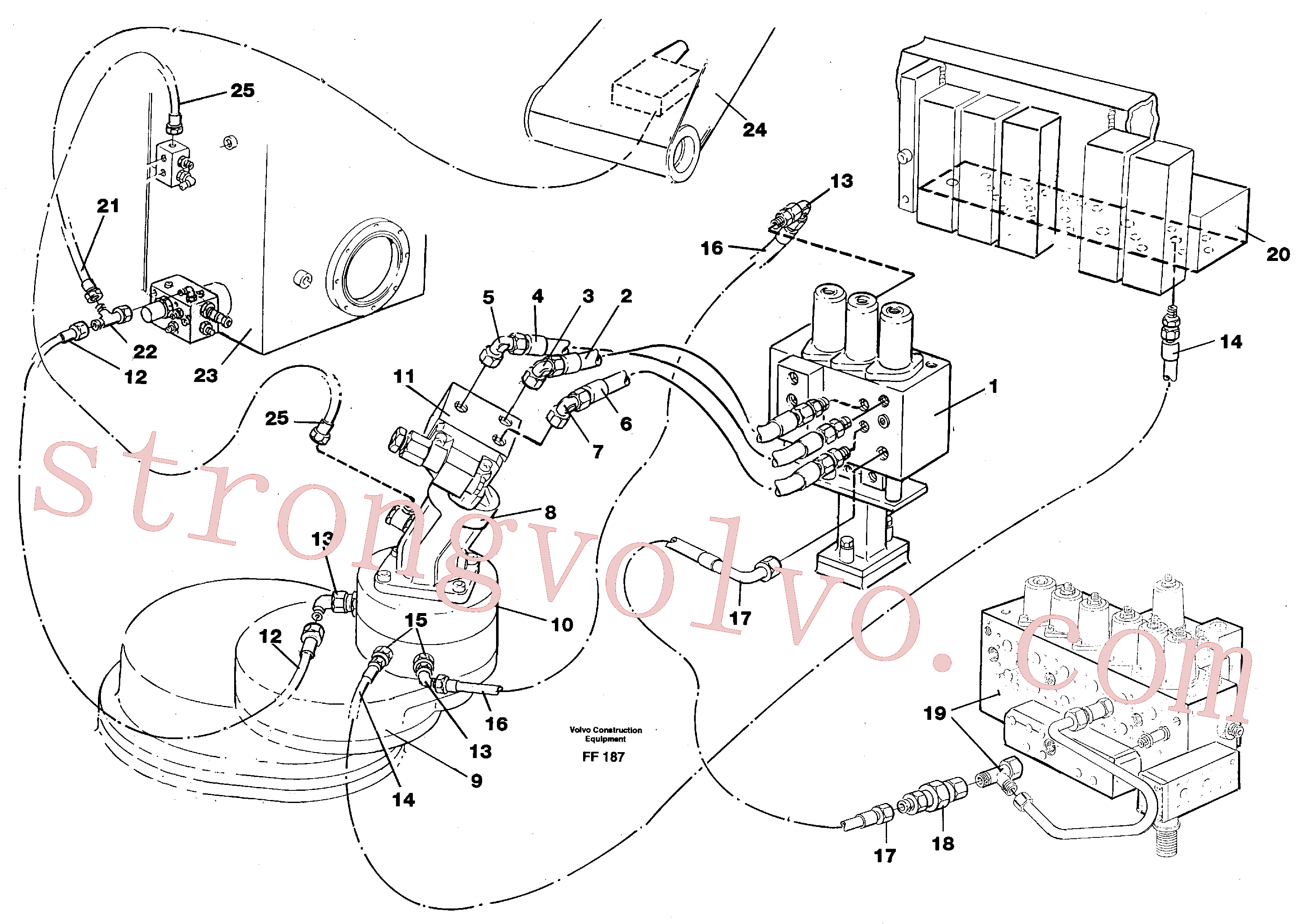 VOE14211075 Volvo Sistema de rotação da lança(FF187 Montagem)