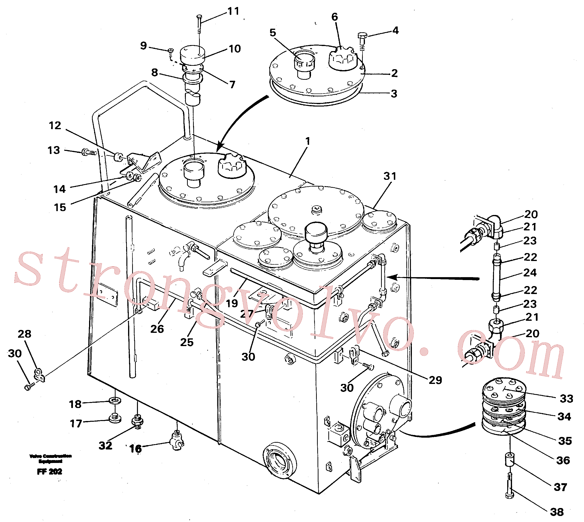 Volvo VOE14102805 Parafuso Volvo Acessórios para escavadeira