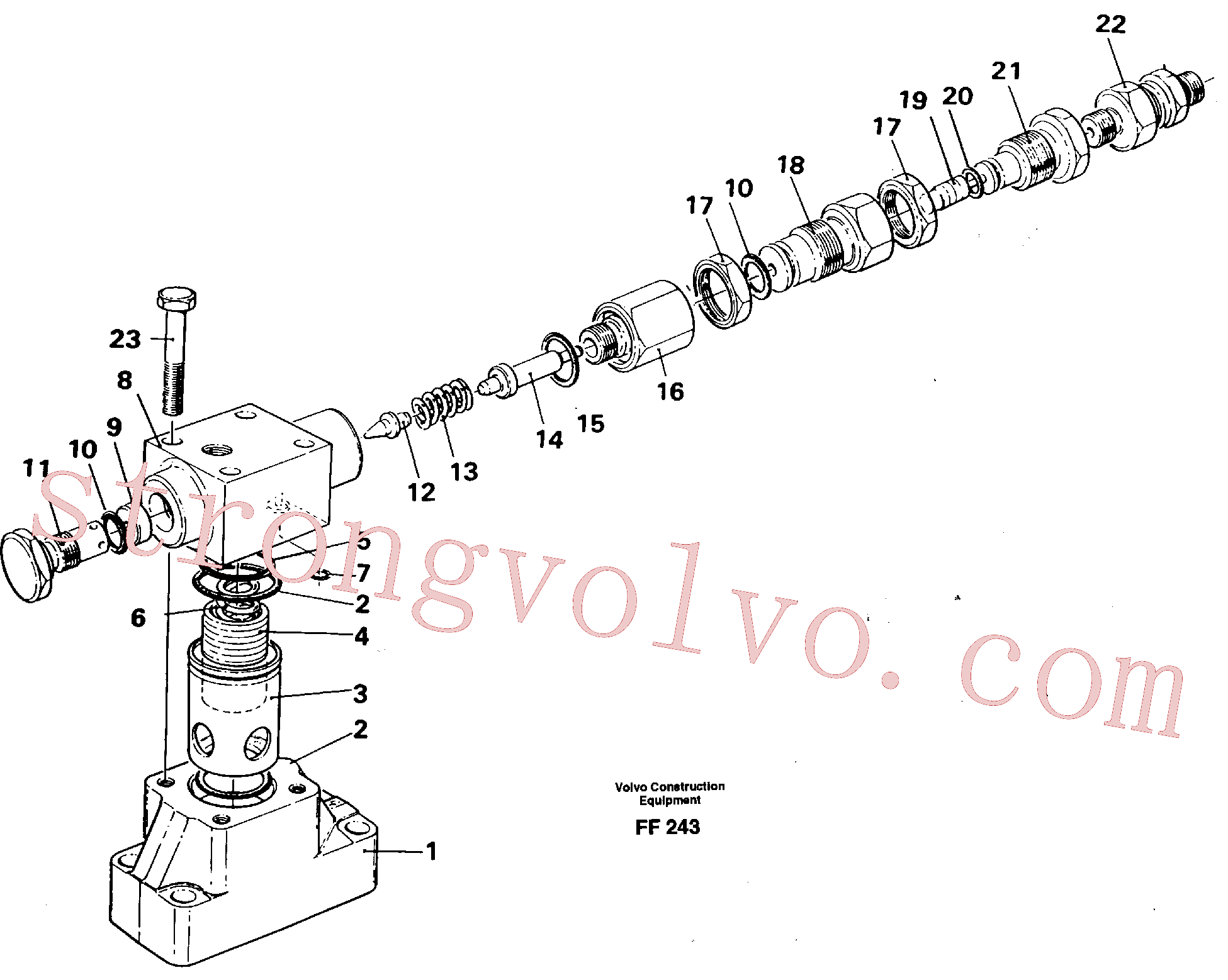 VOE14024620 Volvo Válvula de limitação da pressão(FF243 Montagem)