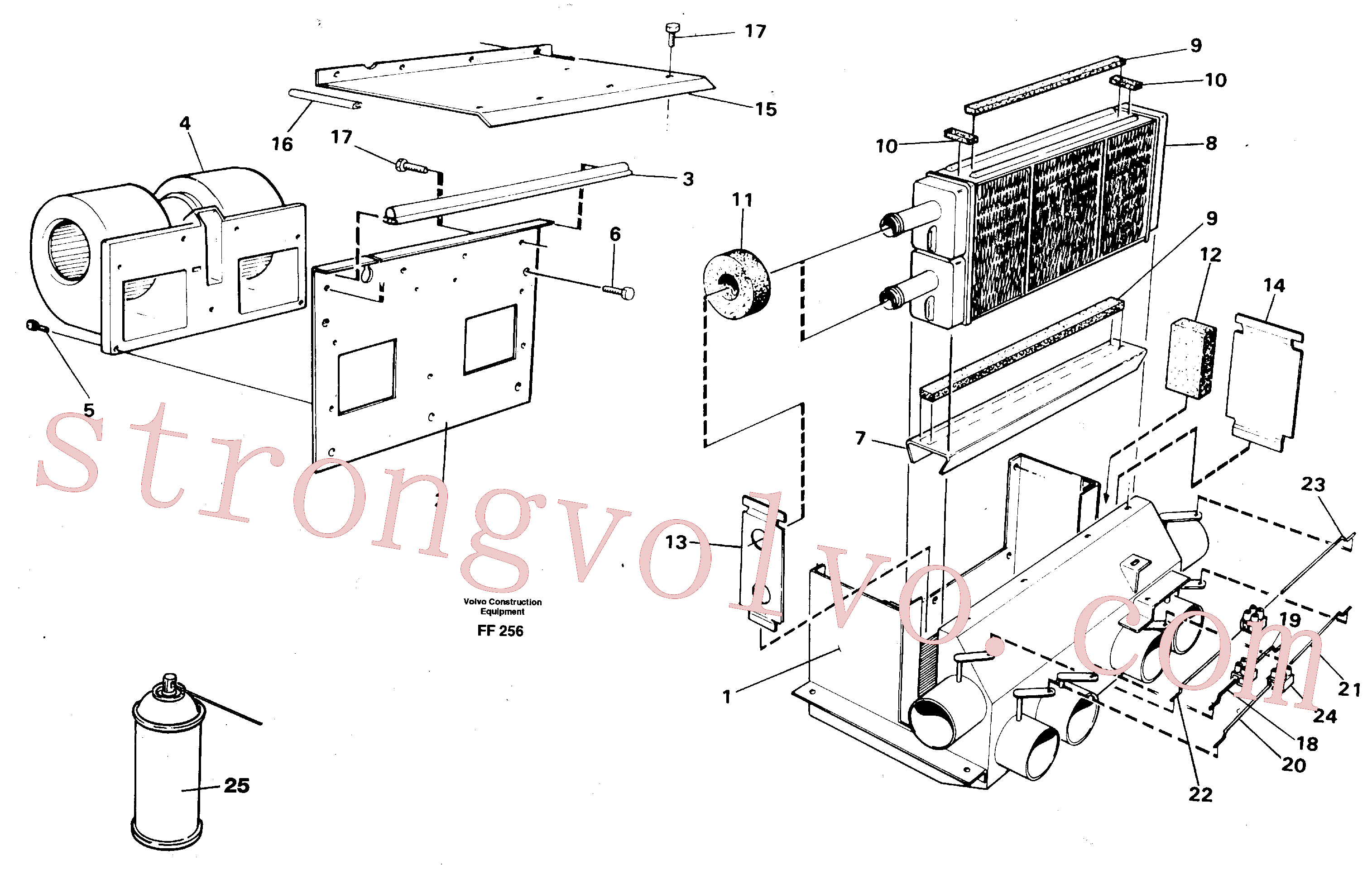 VOE14014173 Volvo Aquecedor da cabina(FF256 Montagem)